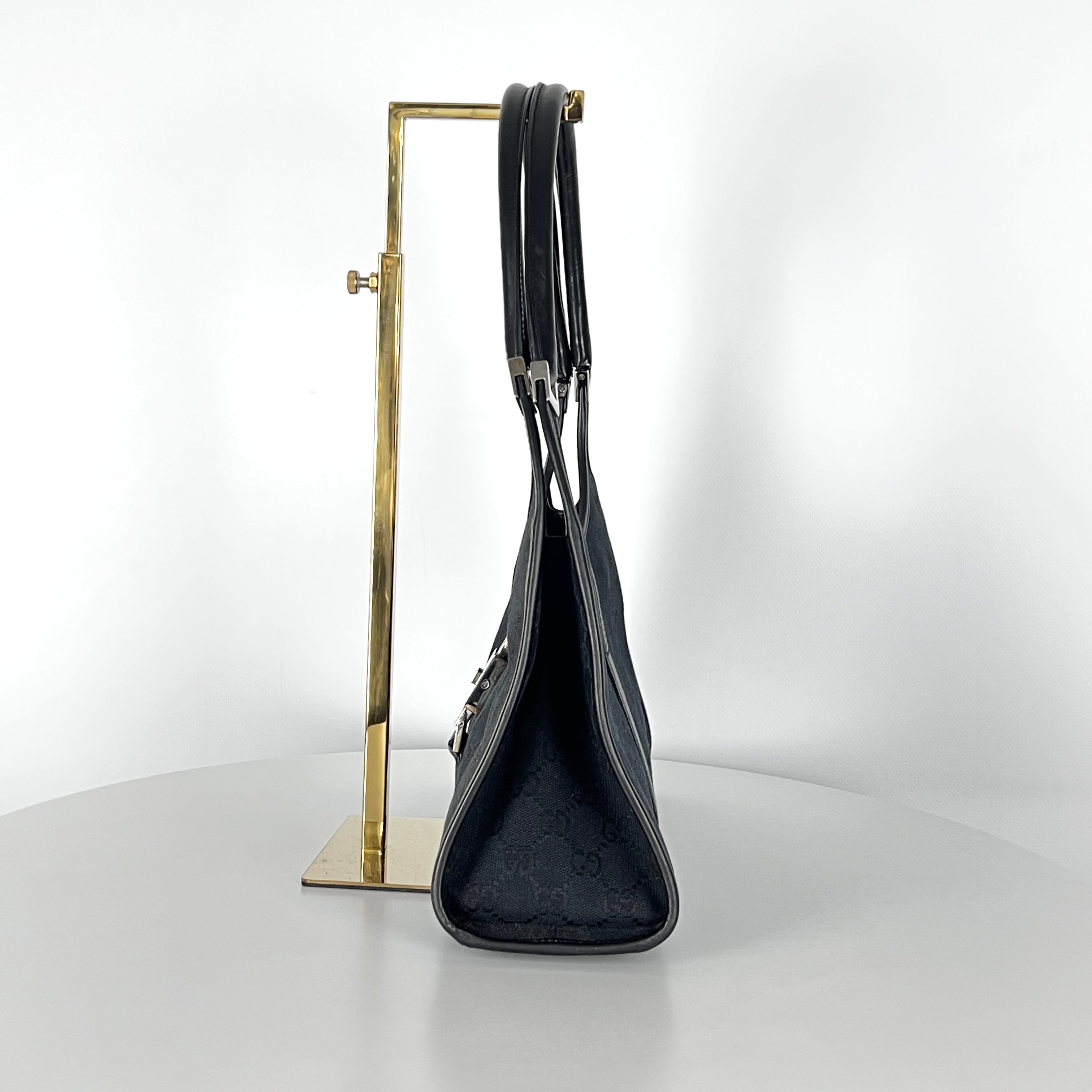 Sac à main GUCCI Jackie toile et cuir noir