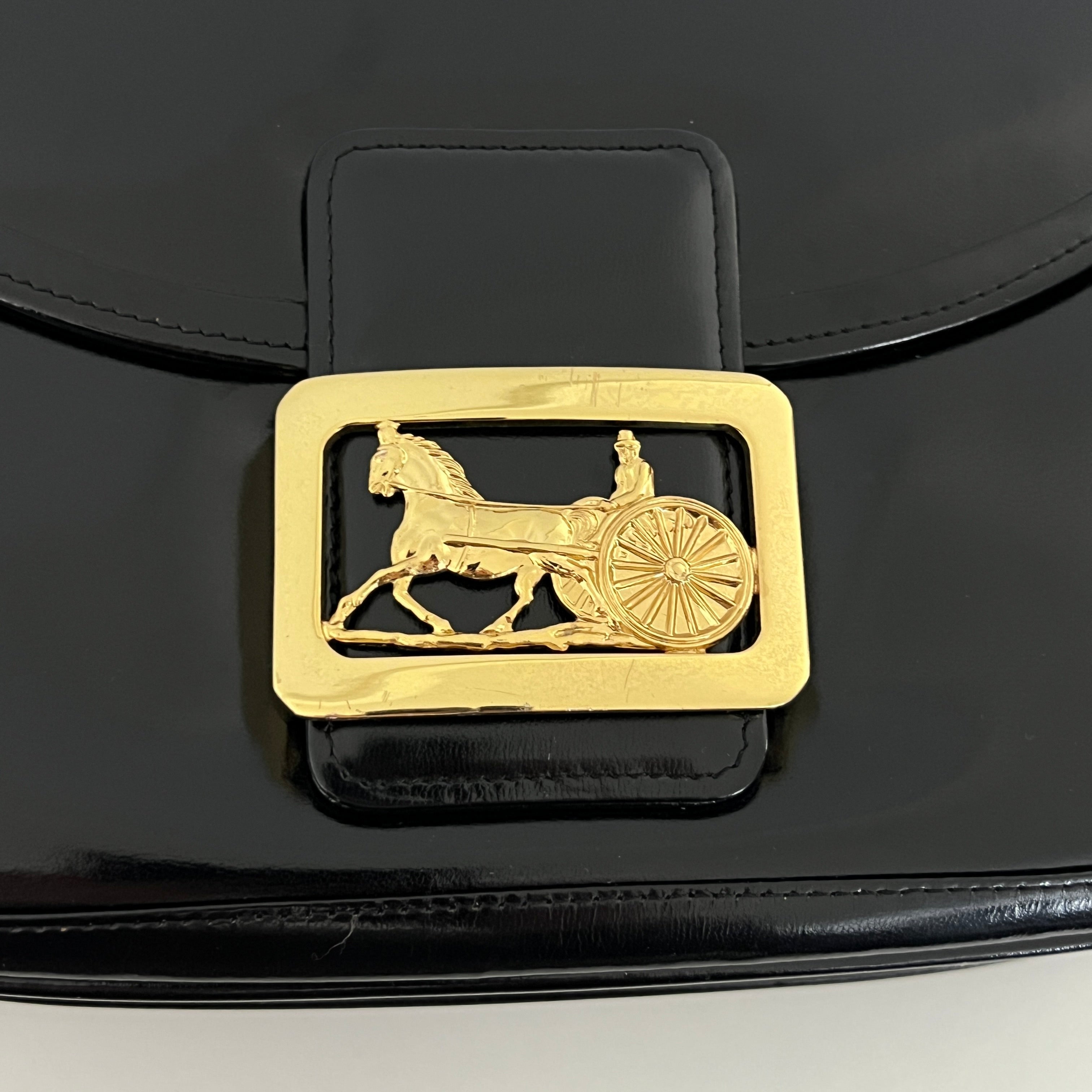 Sac à main CELINE Triomphe cuir noir