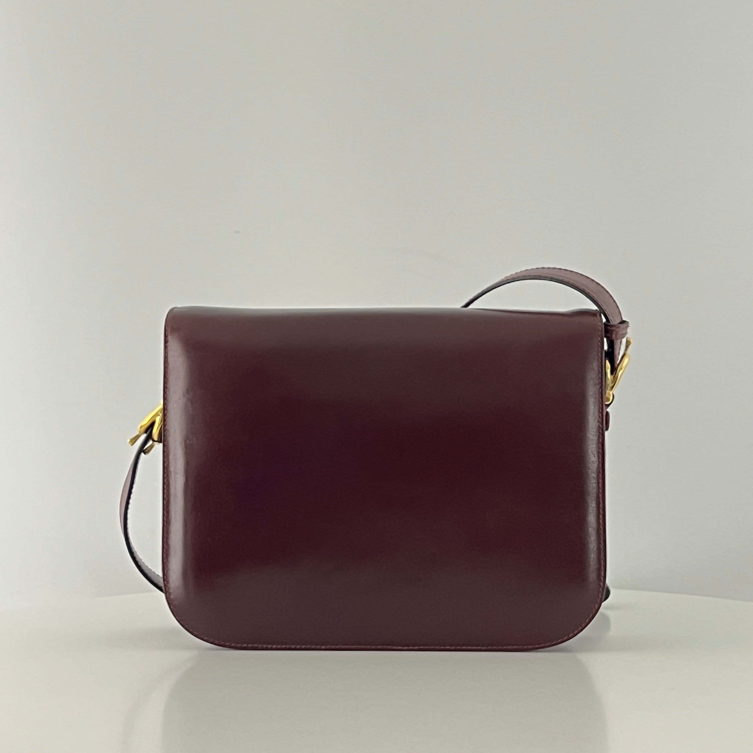 Sac à main CELINE Triomphe cuir bordeaux