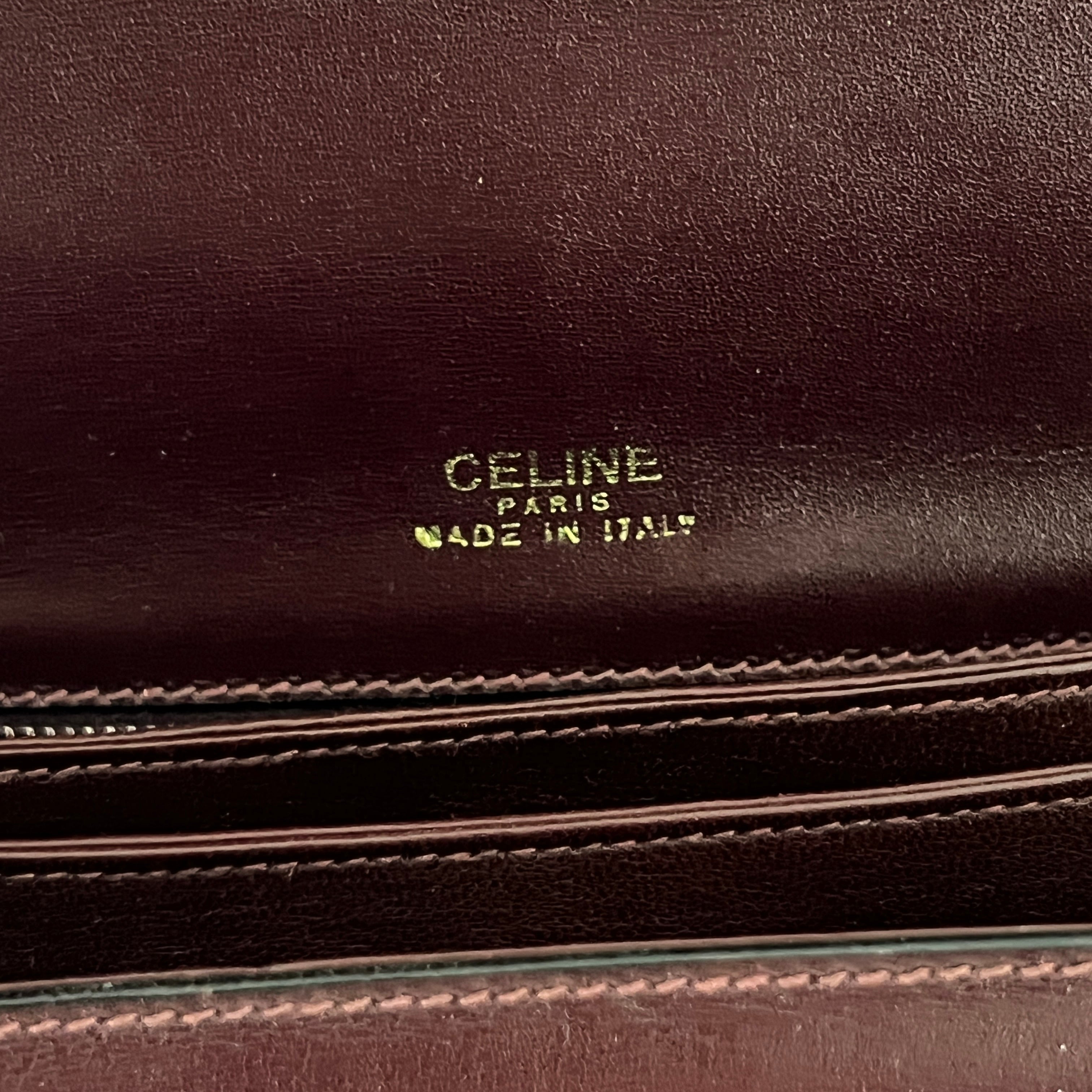 Sac à main CELINE Triomphe cuir bordeaux