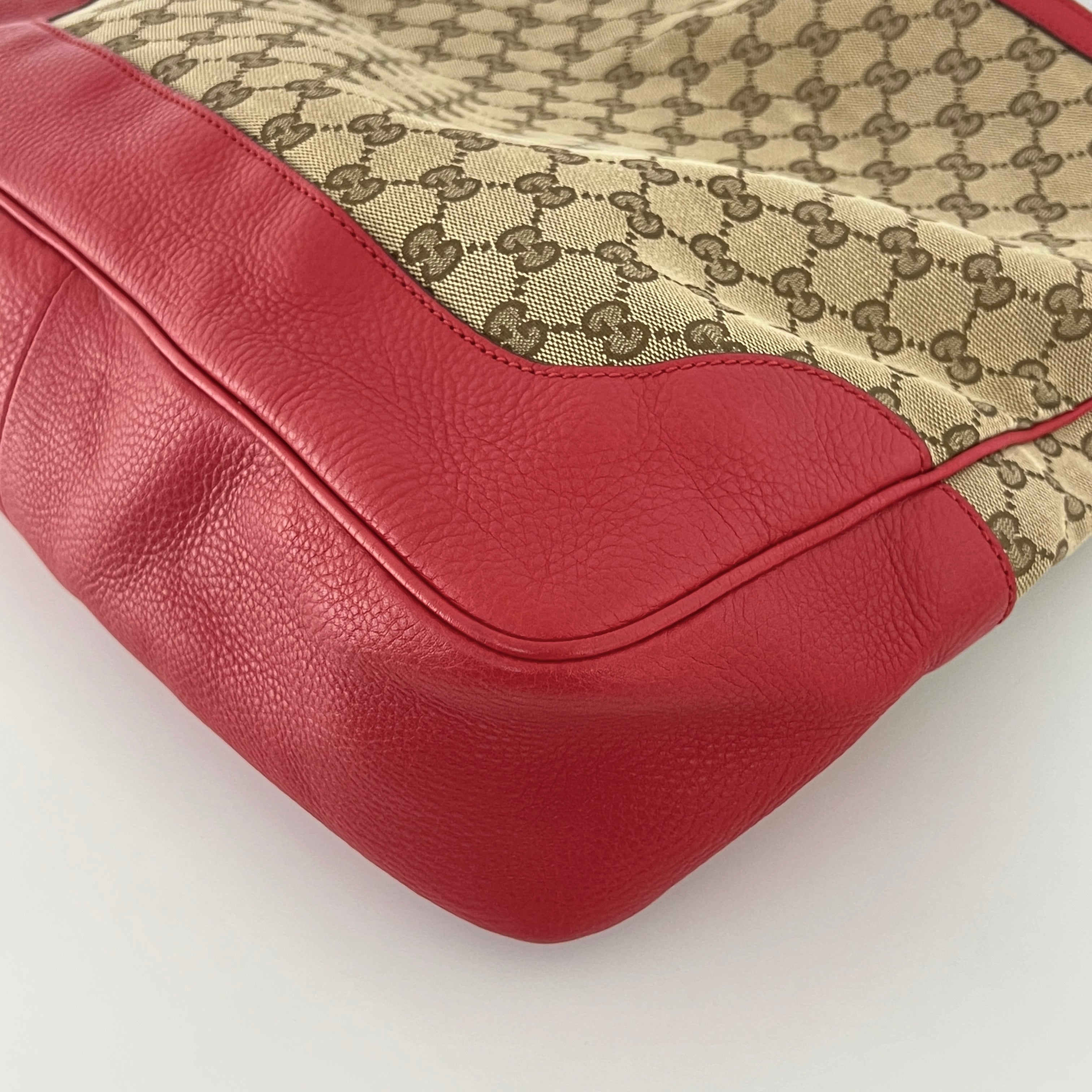 Sac à main GUCCI Diana Bamboo toile et cuir marron