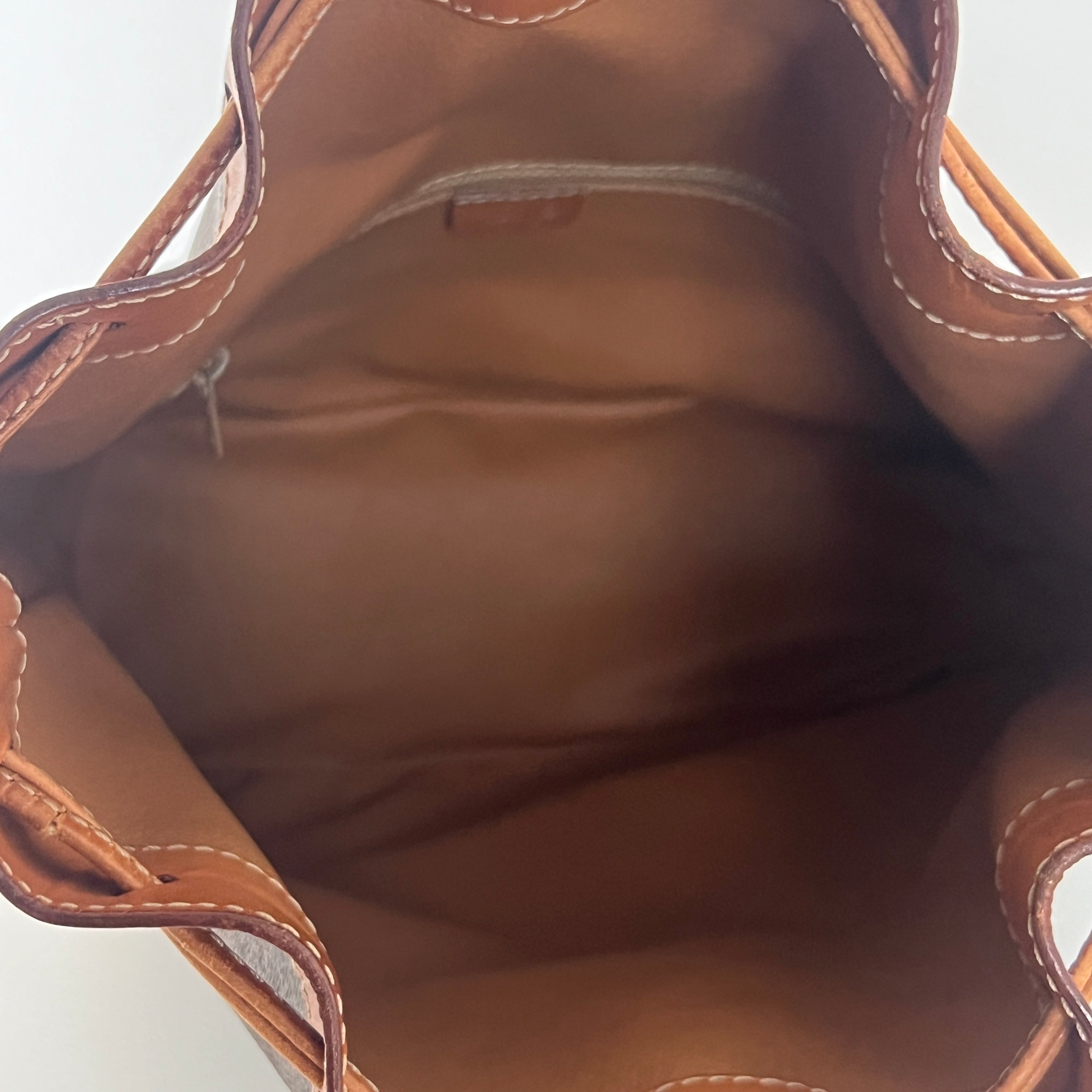 Sac à main CELINE Seau toile et cuir marron