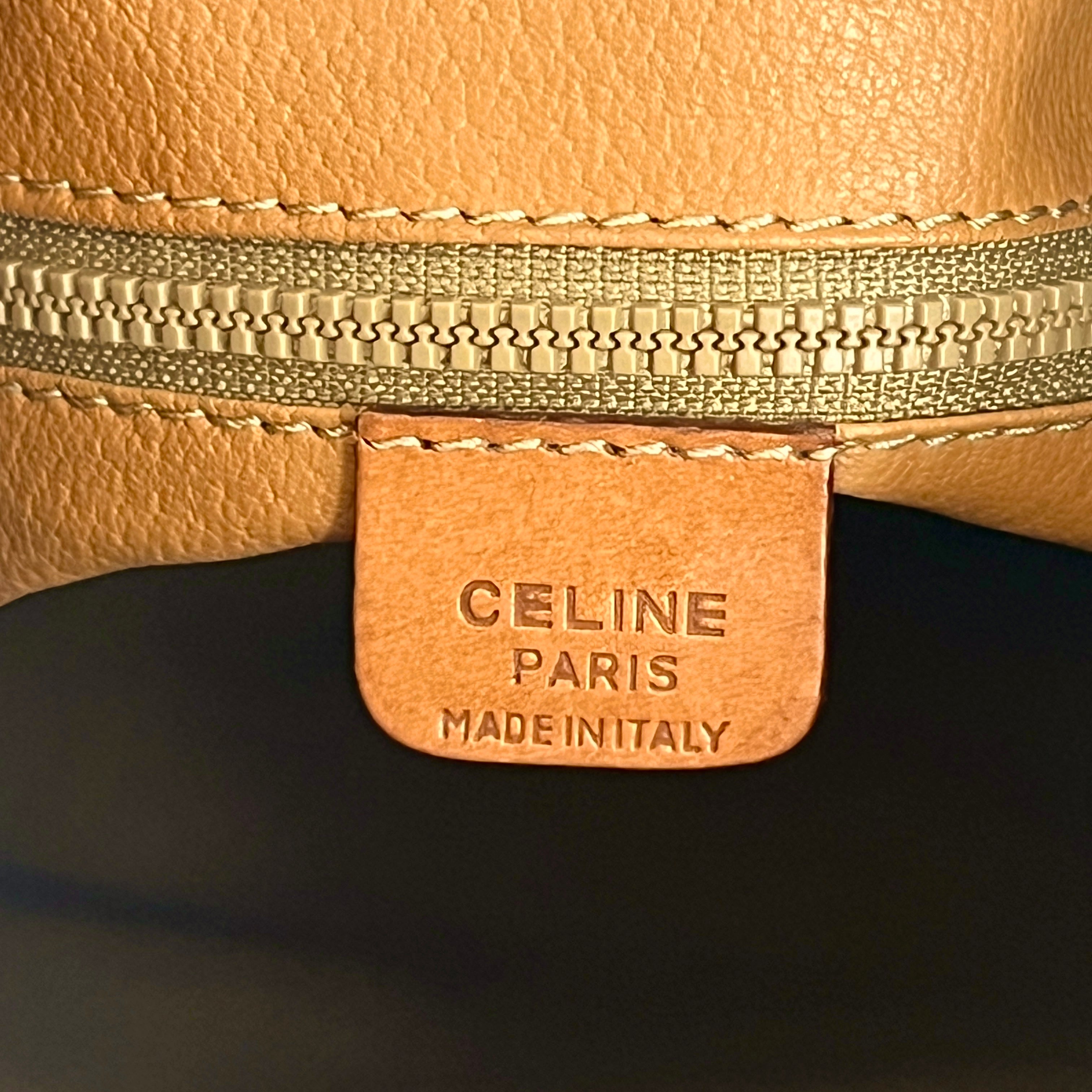 Sac à main CELINE Seau toile et cuir marron