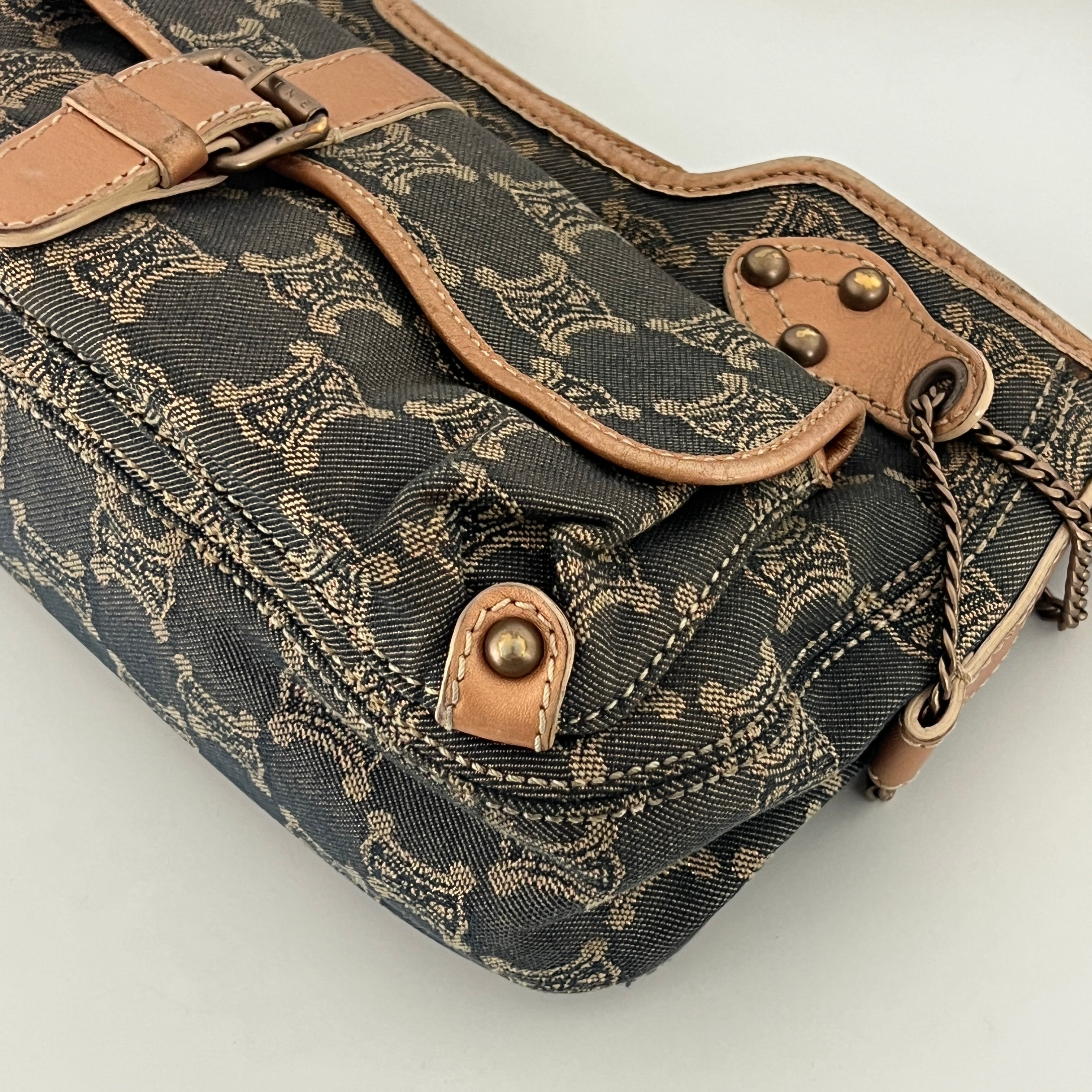 Sac à main CELINE Macadam PM denim cuivré