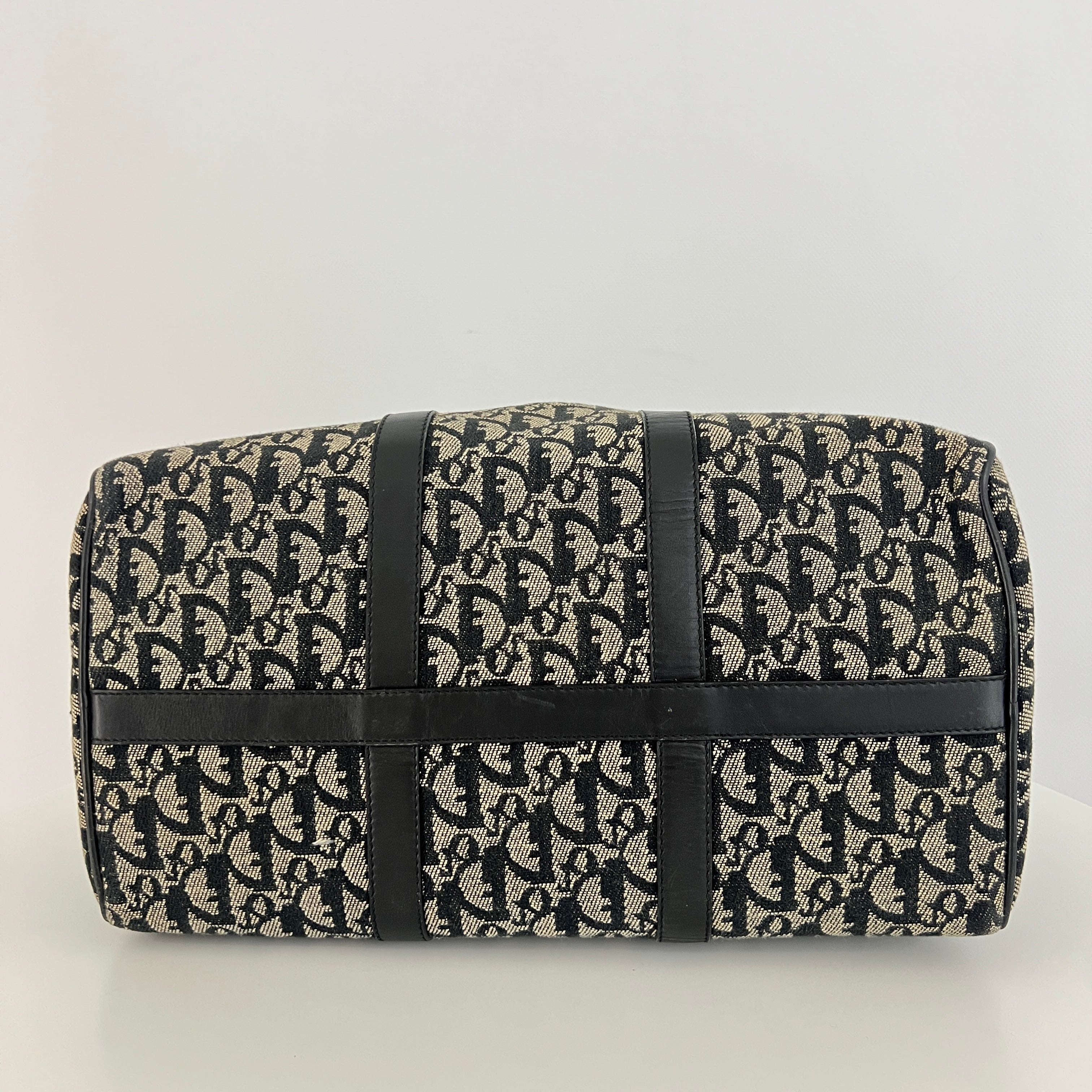 DIOR Boston Trotter handbag in navy canvas and leather