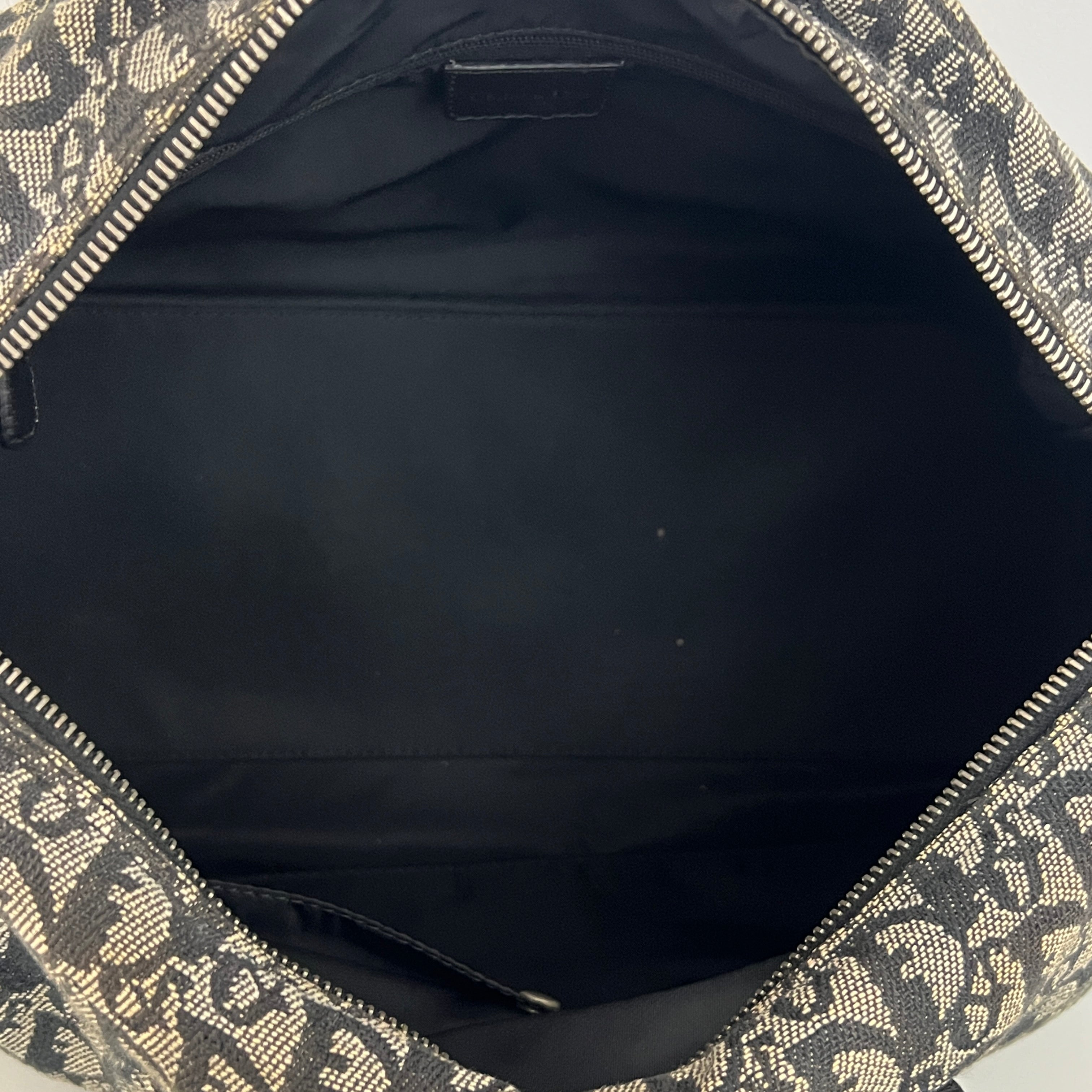 DIOR Boston Trotter handbag in navy canvas and leather