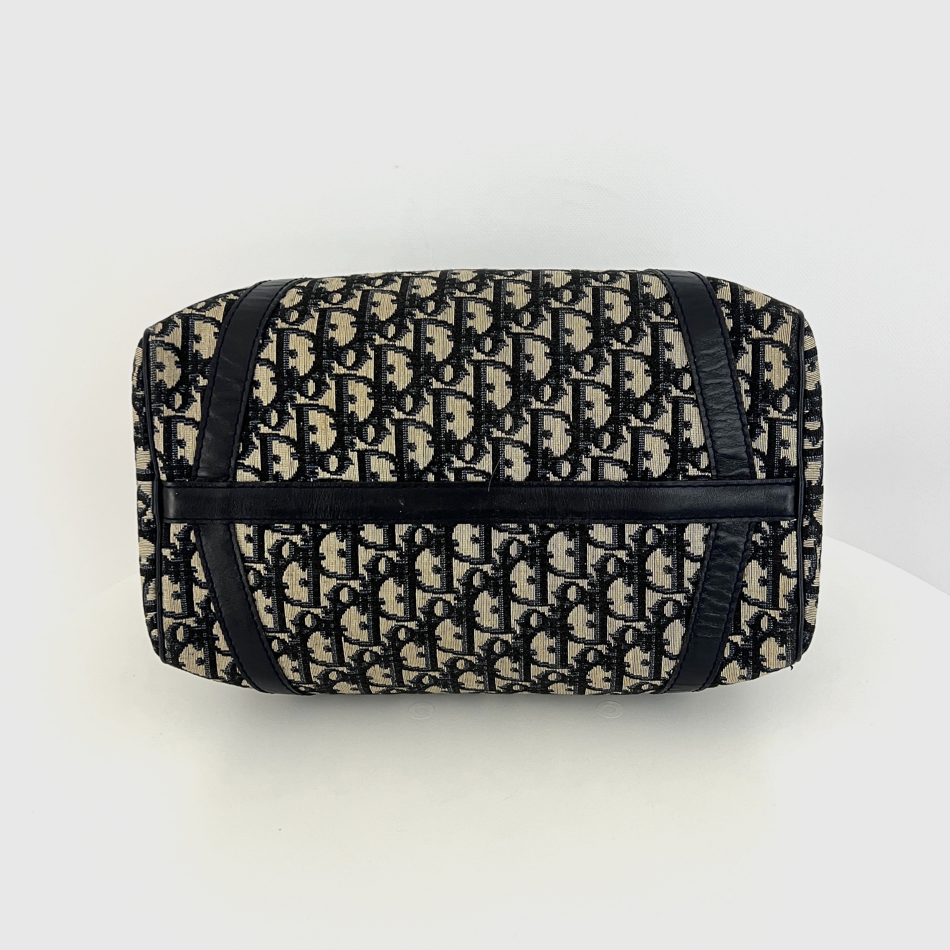 DIOR Boston Trotter Mini handbag in navy canvas and leather