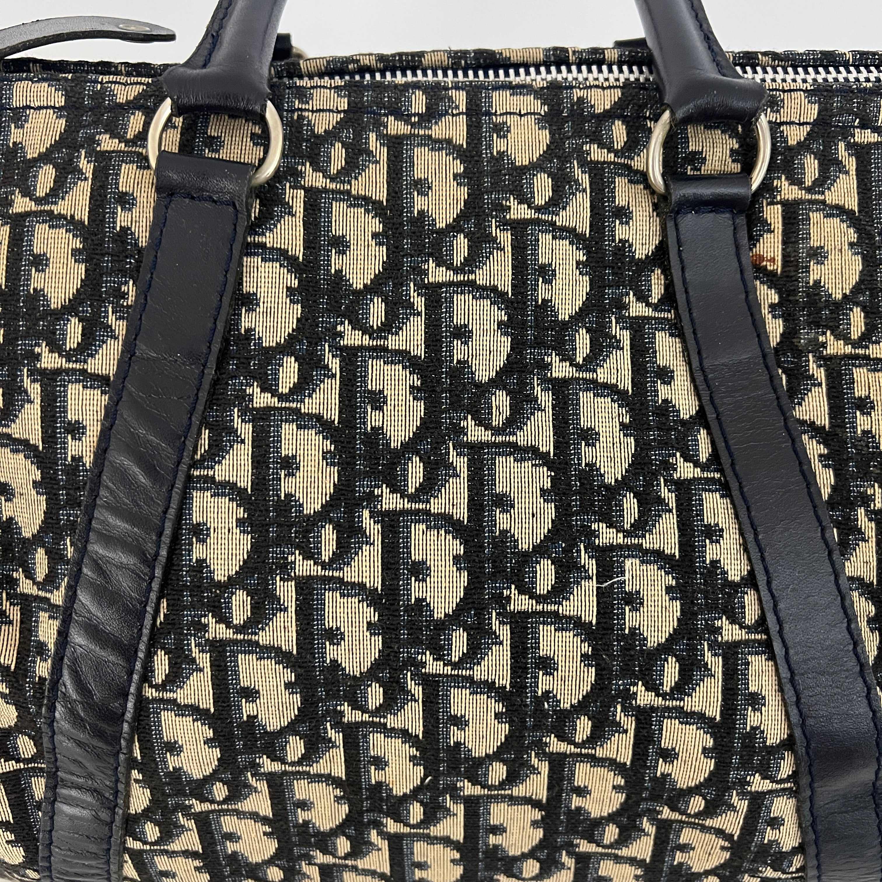 DIOR Boston Trotter Mini handbag in navy canvas and leather