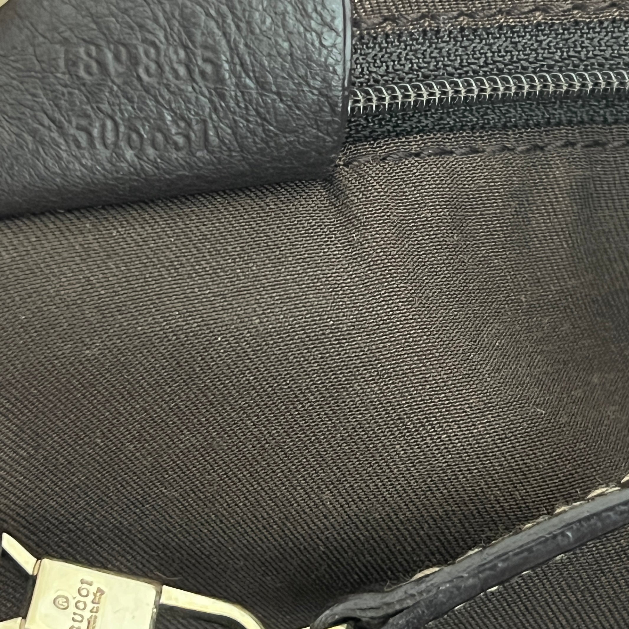 GUCCI Abbey Hobo handbag in brown canvas and leather