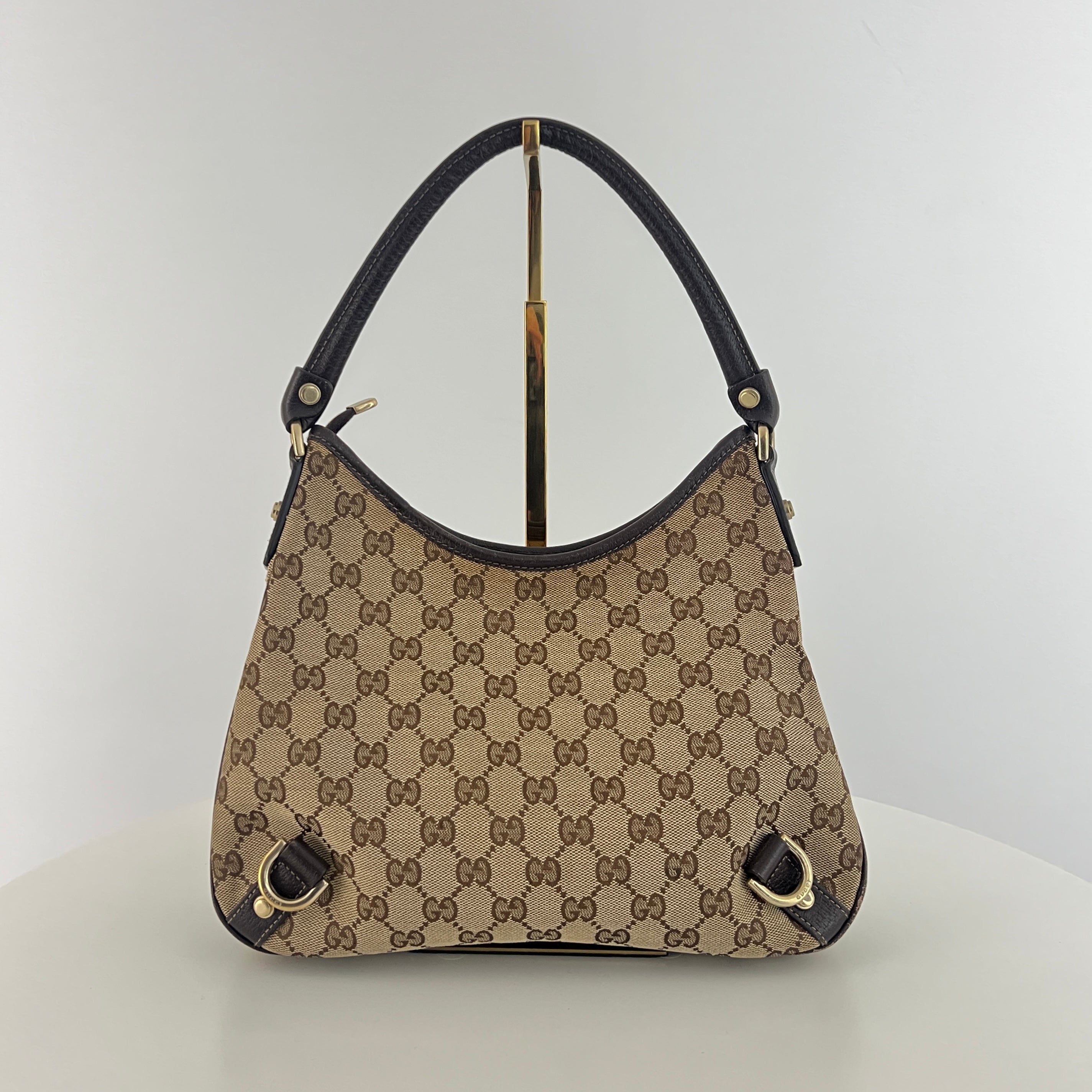 GUCCI Abbey brown canvas and leather bag