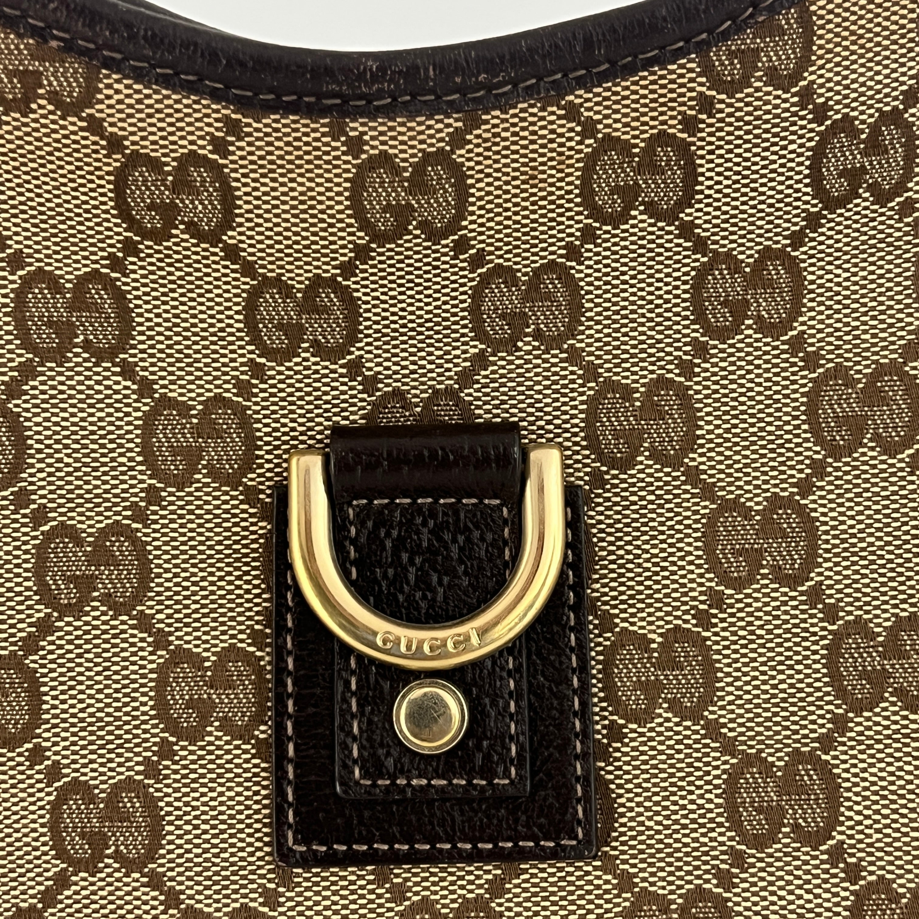 Sac à main GUCCI Abbey toile et cuir marron