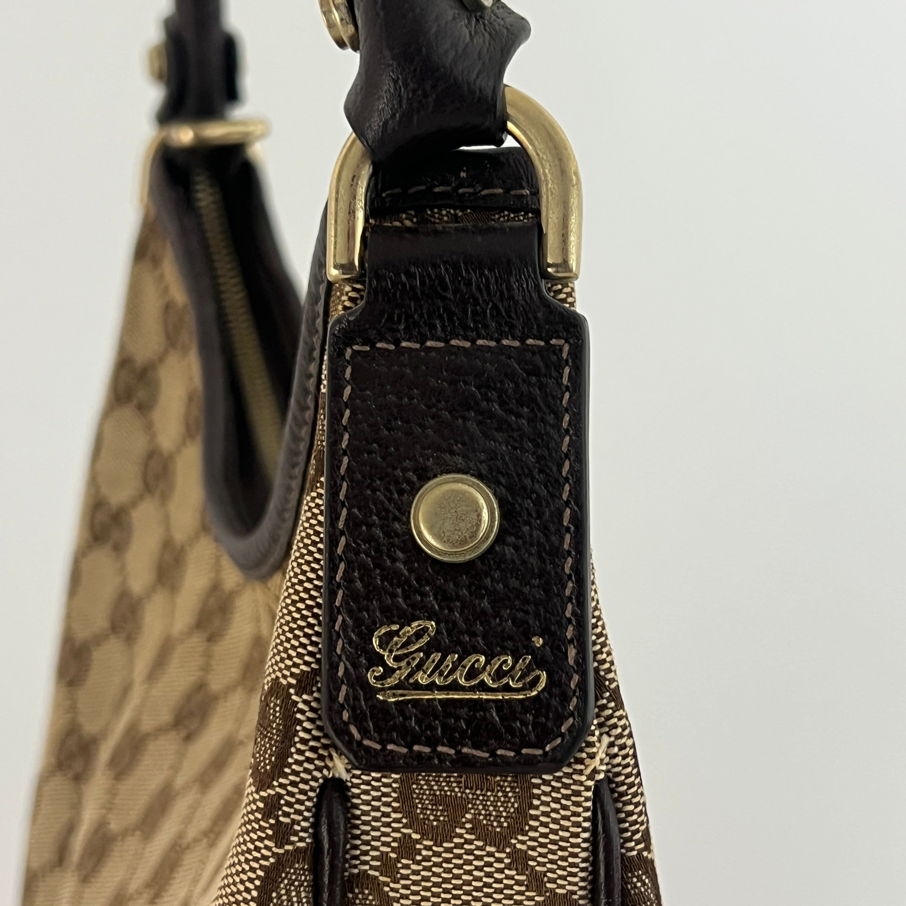GUCCI Abbey brown canvas and leather bag