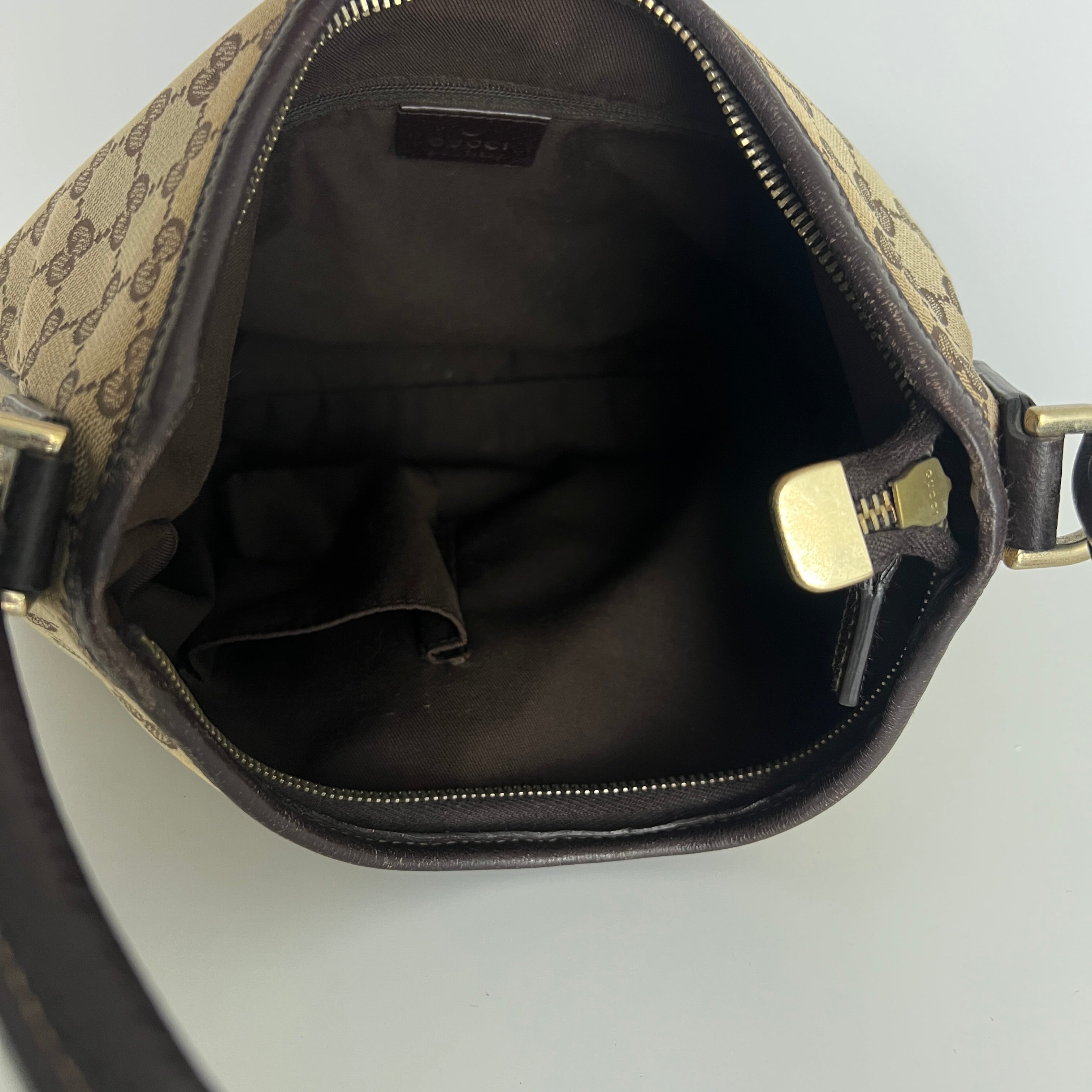 GUCCI Abbey brown canvas and leather bag