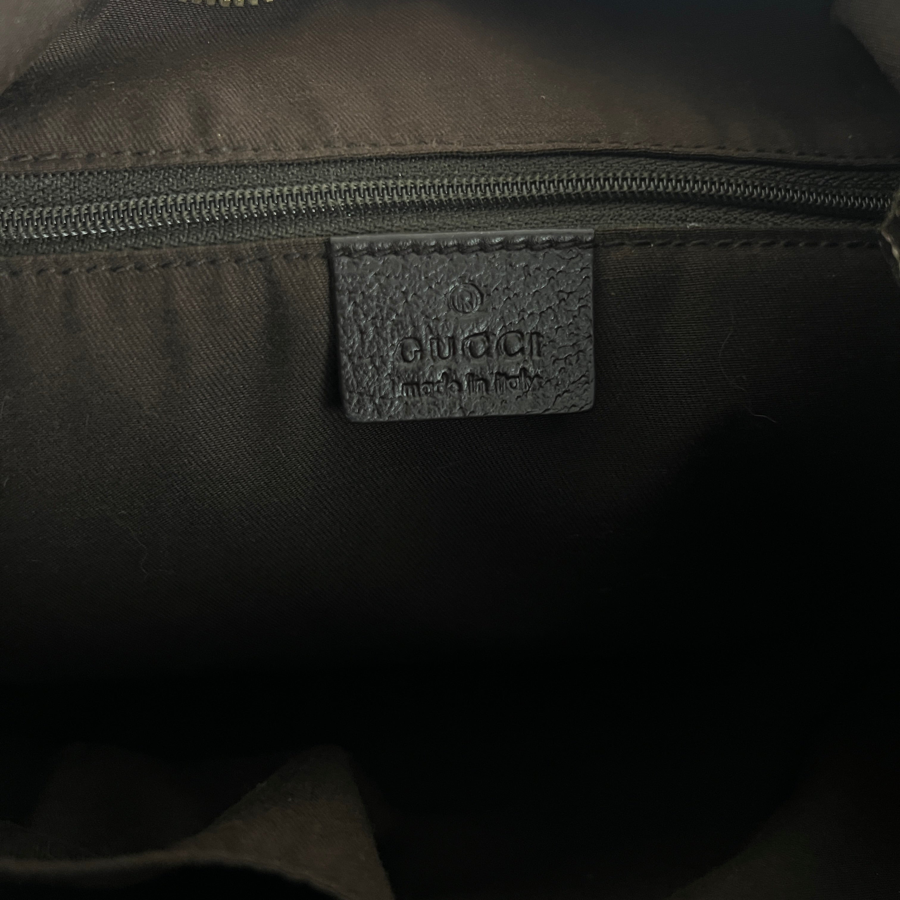 GUCCI Abbey brown canvas and leather bag