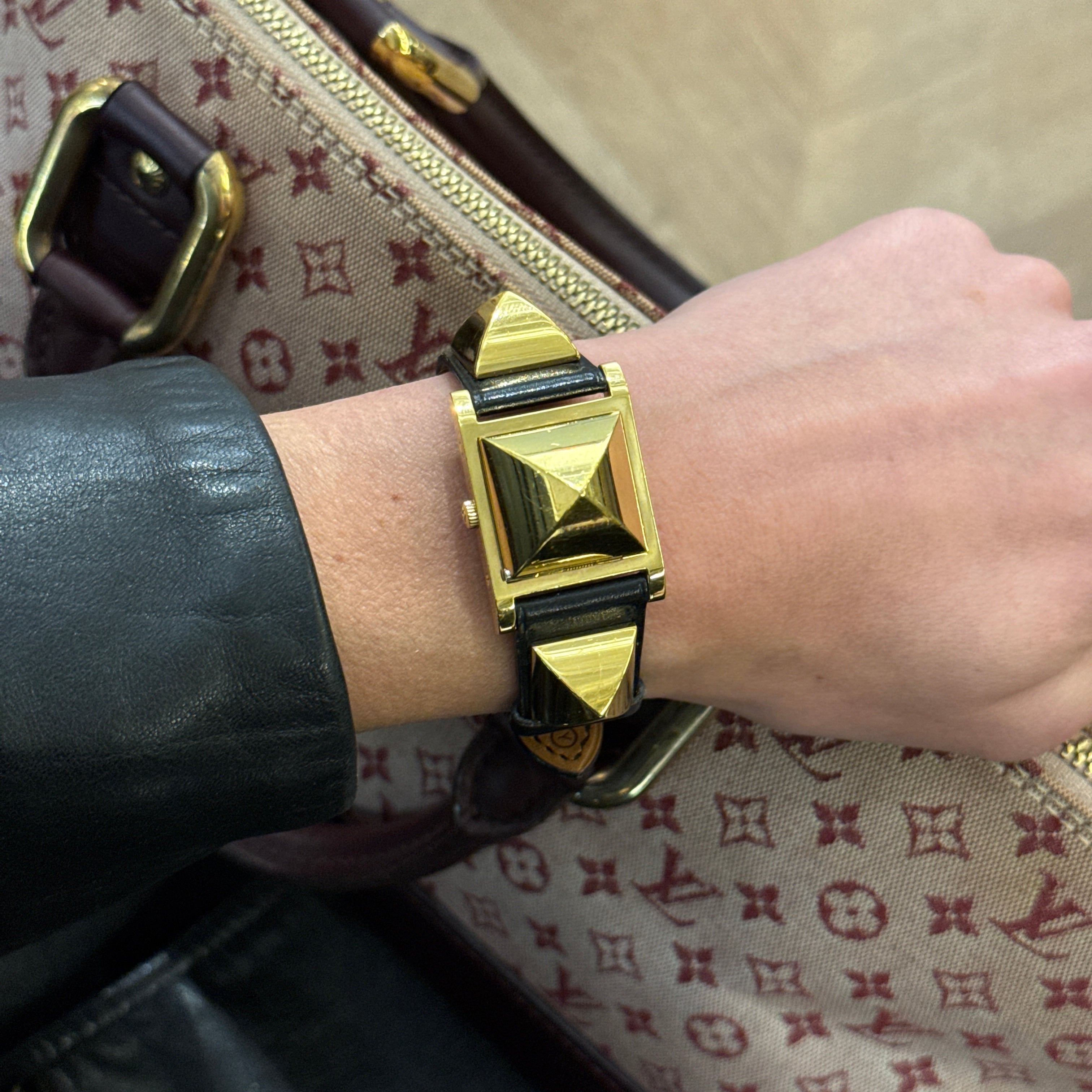 HERMÈS Médor watch, gold-plated