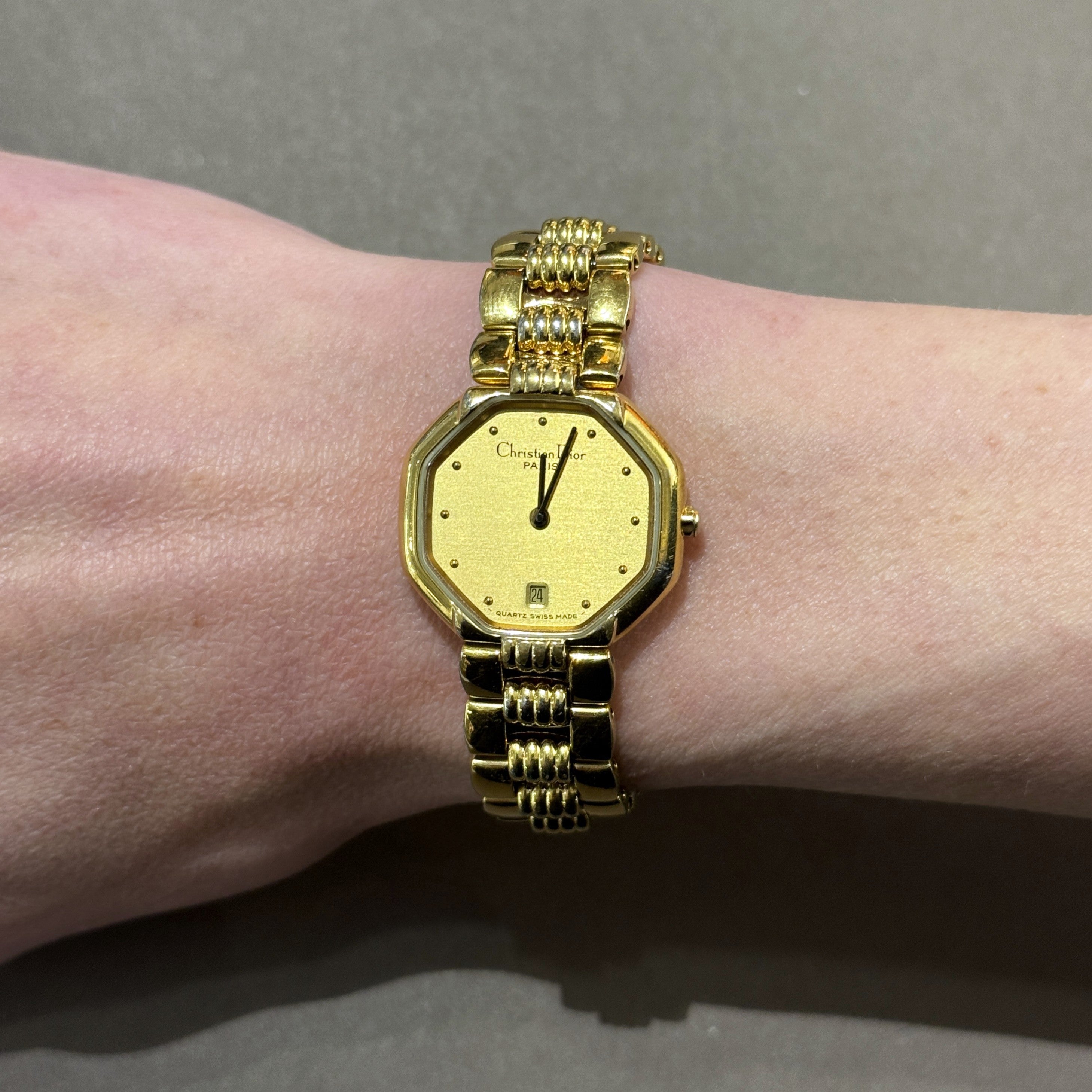 DIOR Octagon watch, gold-plated