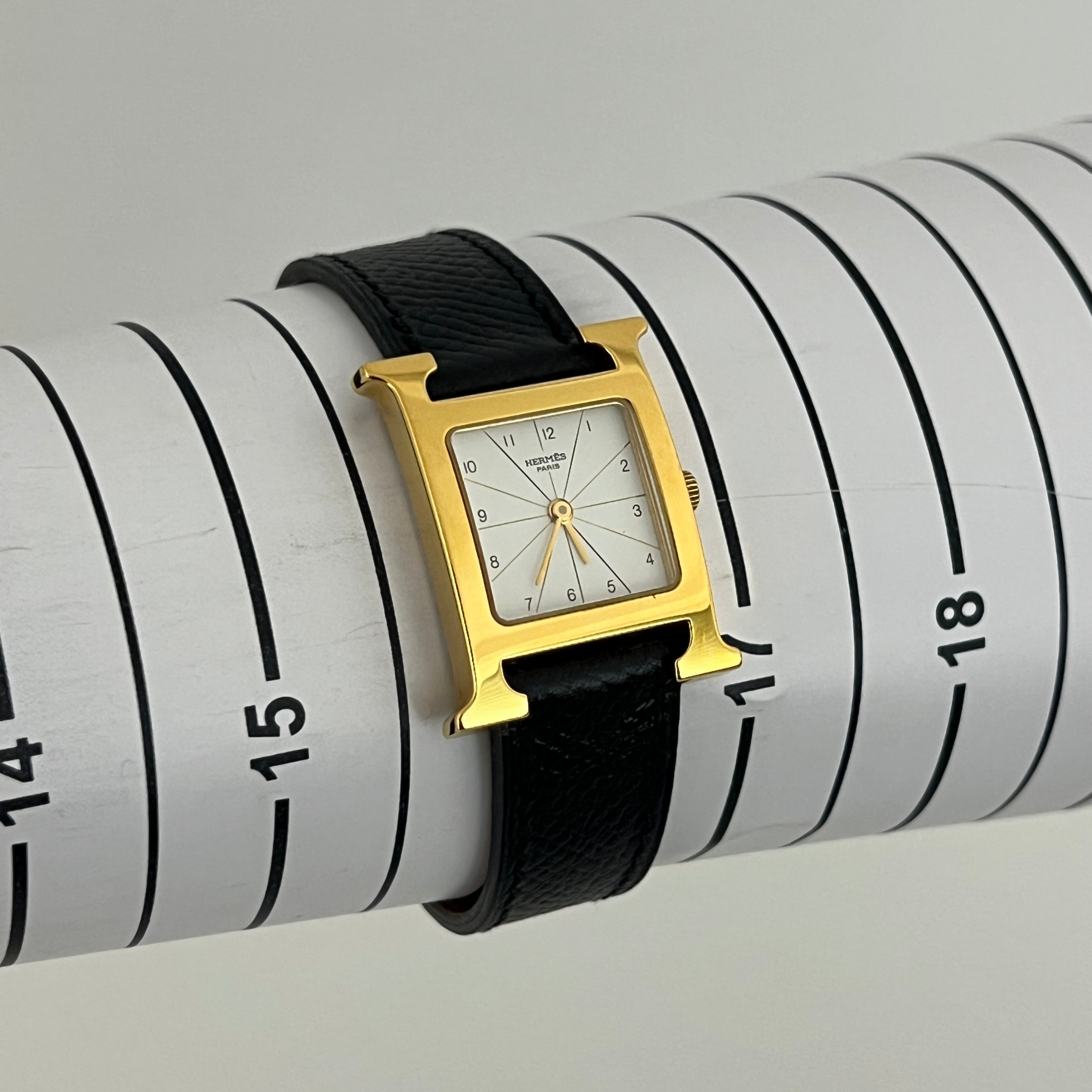 Montre HERMÈS Heure H, Petit modèle, plaquée or dorée