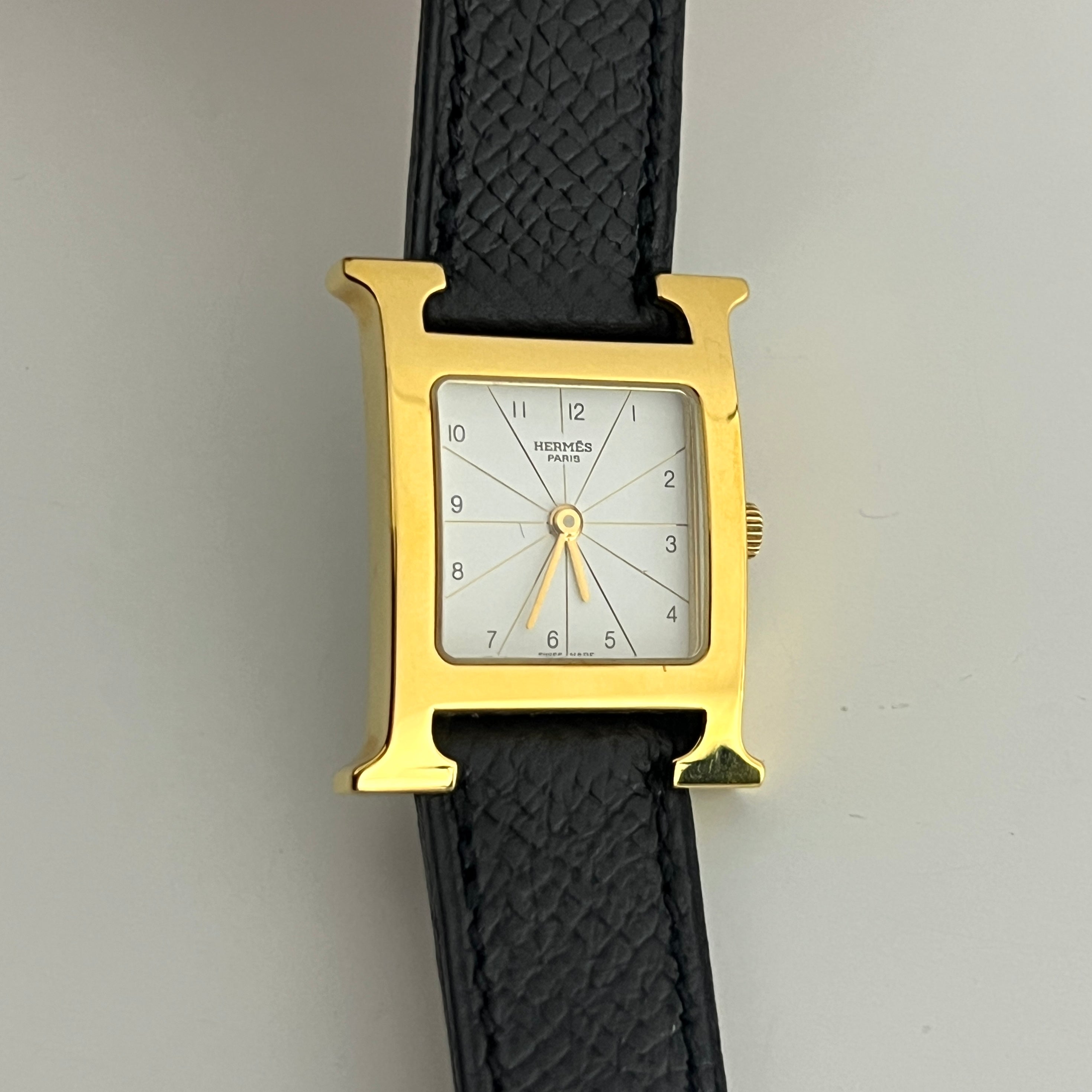 Montre HERMÈS Heure H, Petit modèle, plaquée or dorée