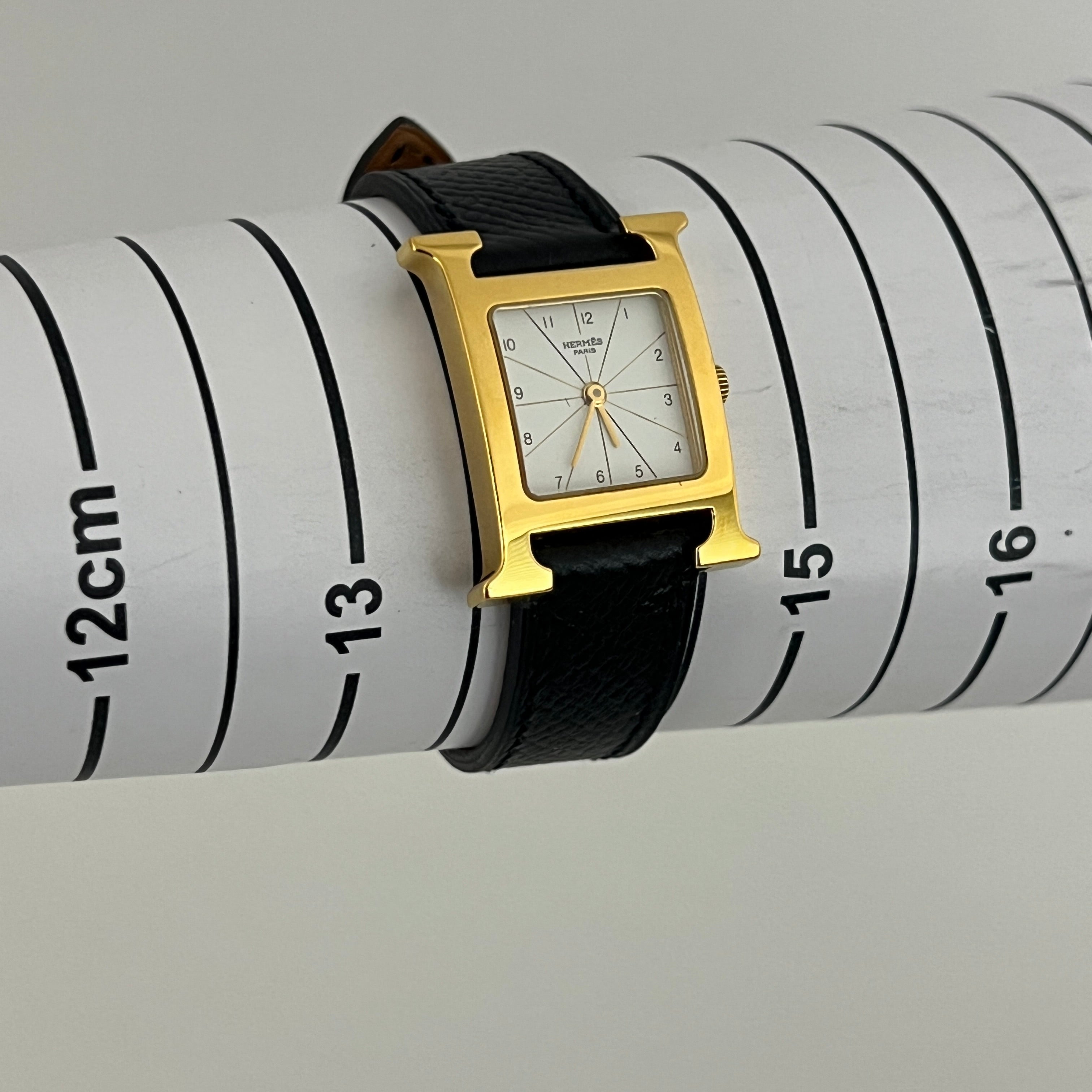 Montre HERMÈS Heure H, Petit modèle, plaquée or dorée