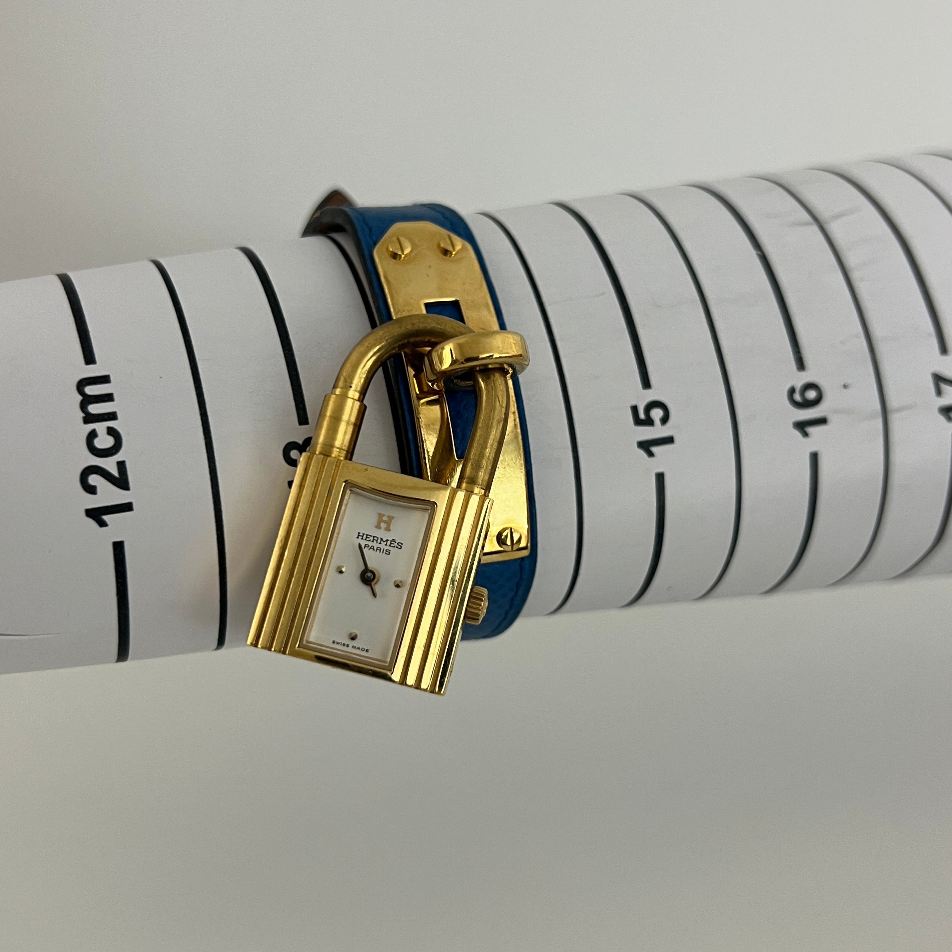 Montre HERMÈS Kelly plaquée or dorée