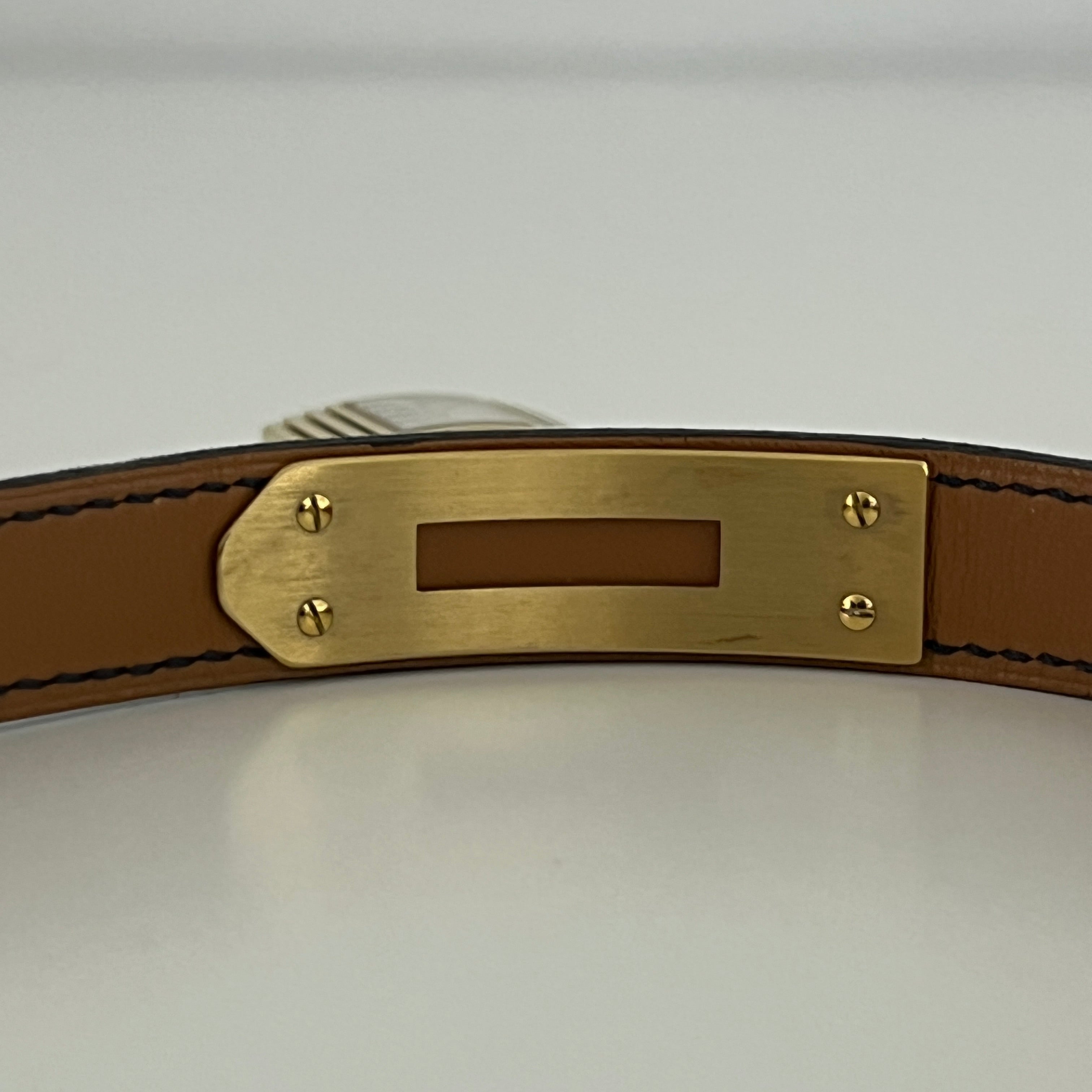 Montre HERMÈS Kelly plaquée or dorée