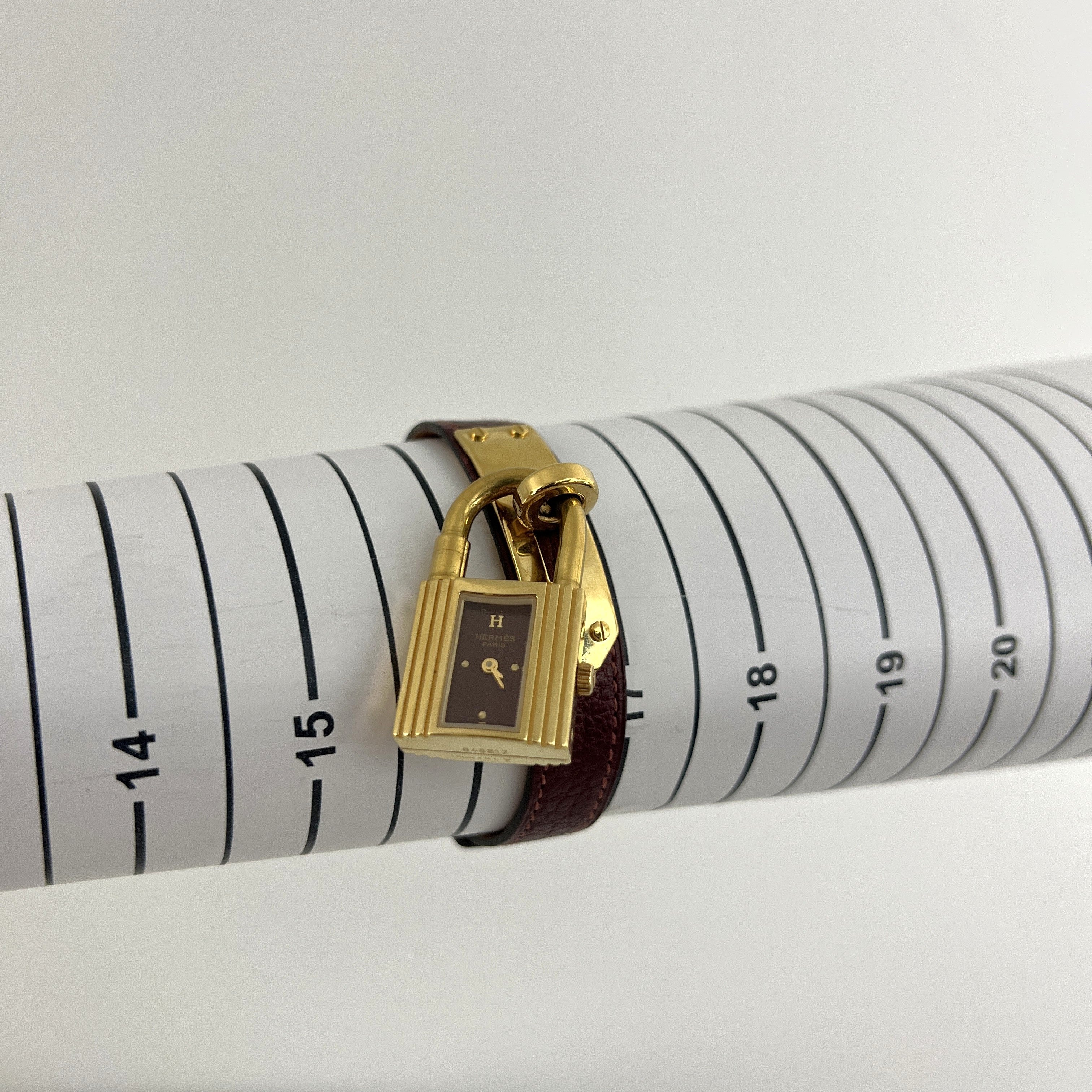 Montre HERMÈS Kelly plaquée or dorée