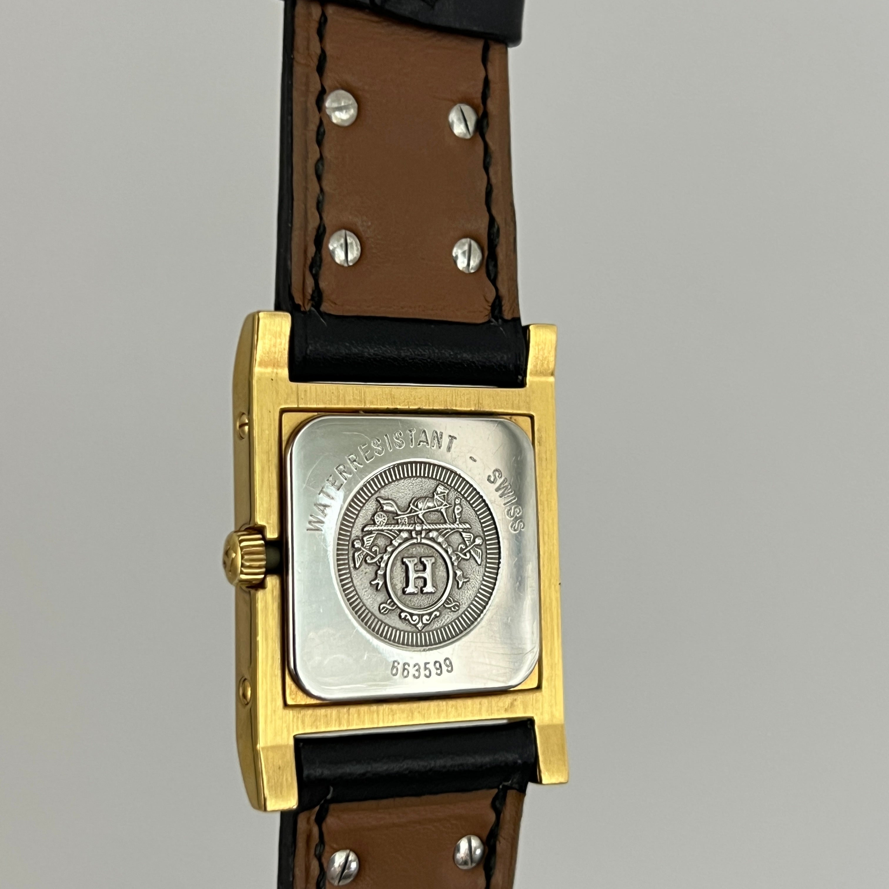 Montre HERMÈS Médor plaquée or dorée