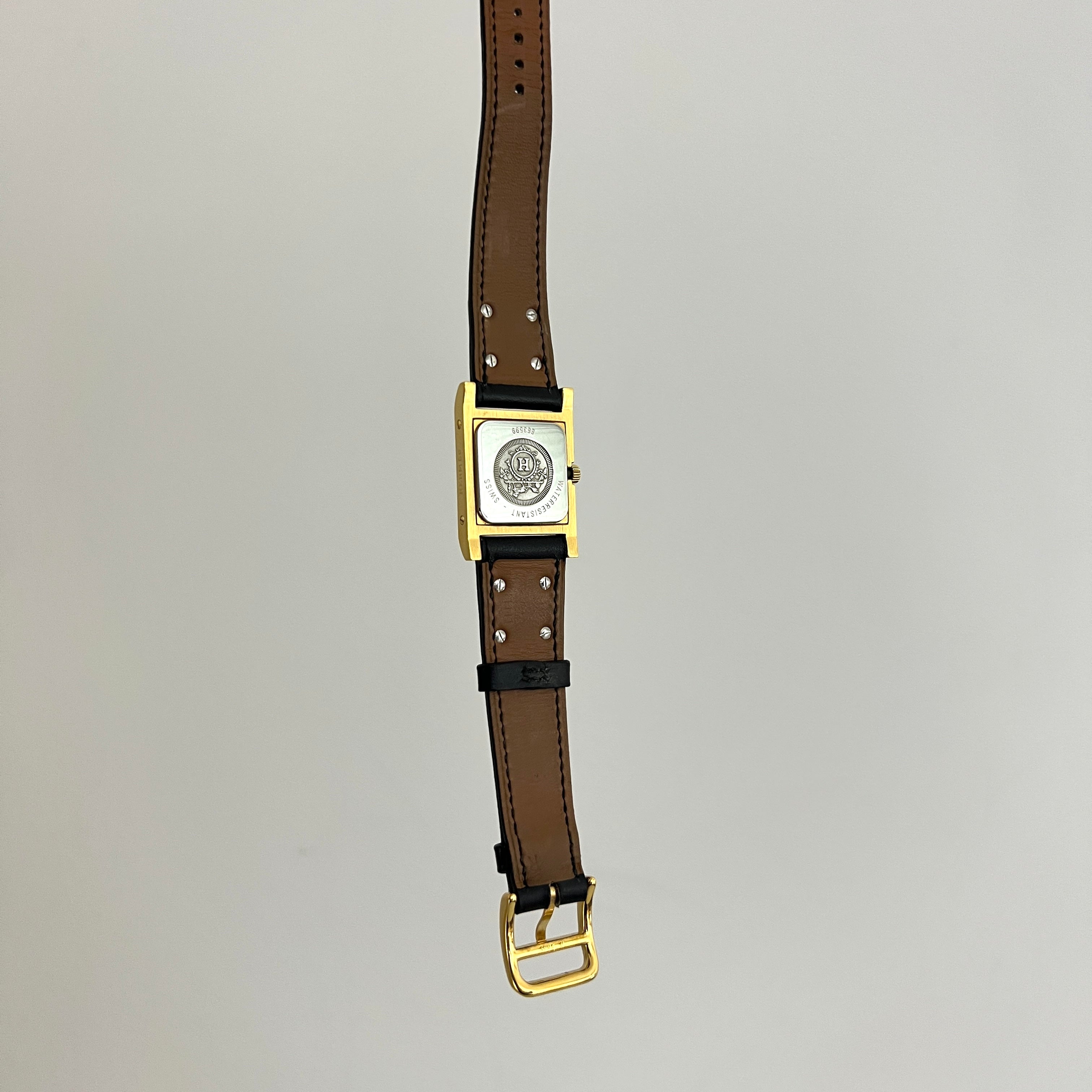Montre HERMÈS Médor plaquée or dorée