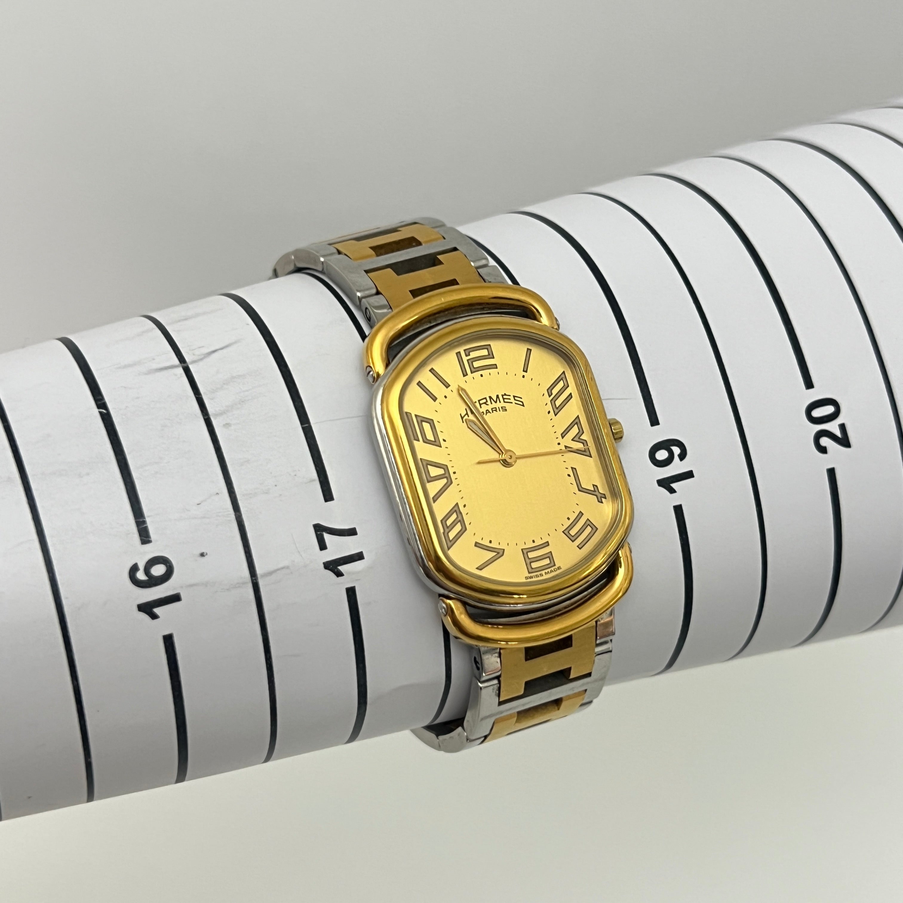 Montre HERMÈS Rallye, Moyen modèle, acier bicolore