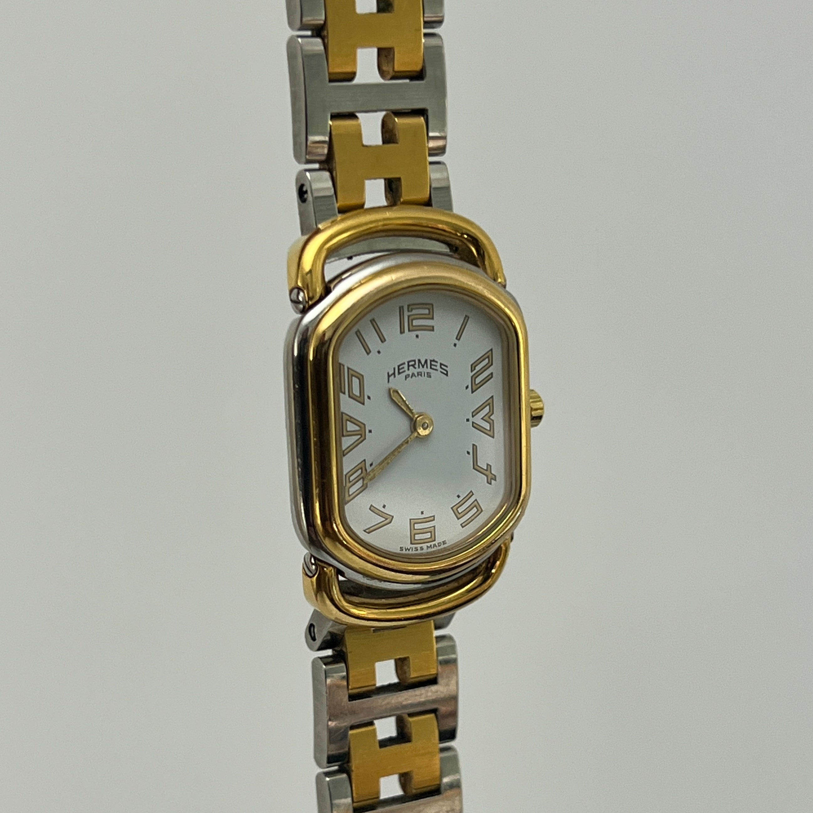 Montre HERMÈS Rallye, Petit modèle, acier bicolore