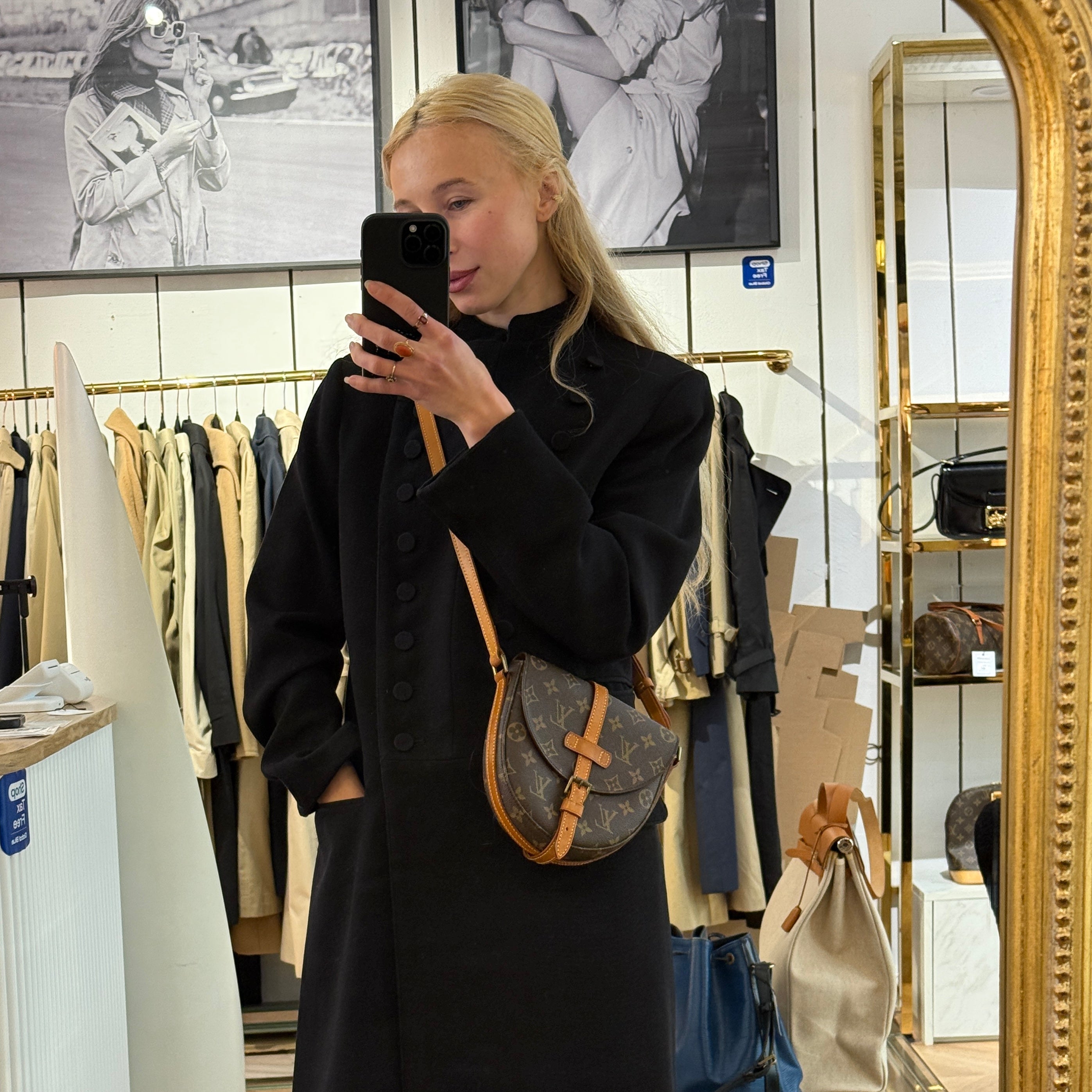 Sac à bandoulière LOUIS VUITTON Chantilly PM toile et cuir marron