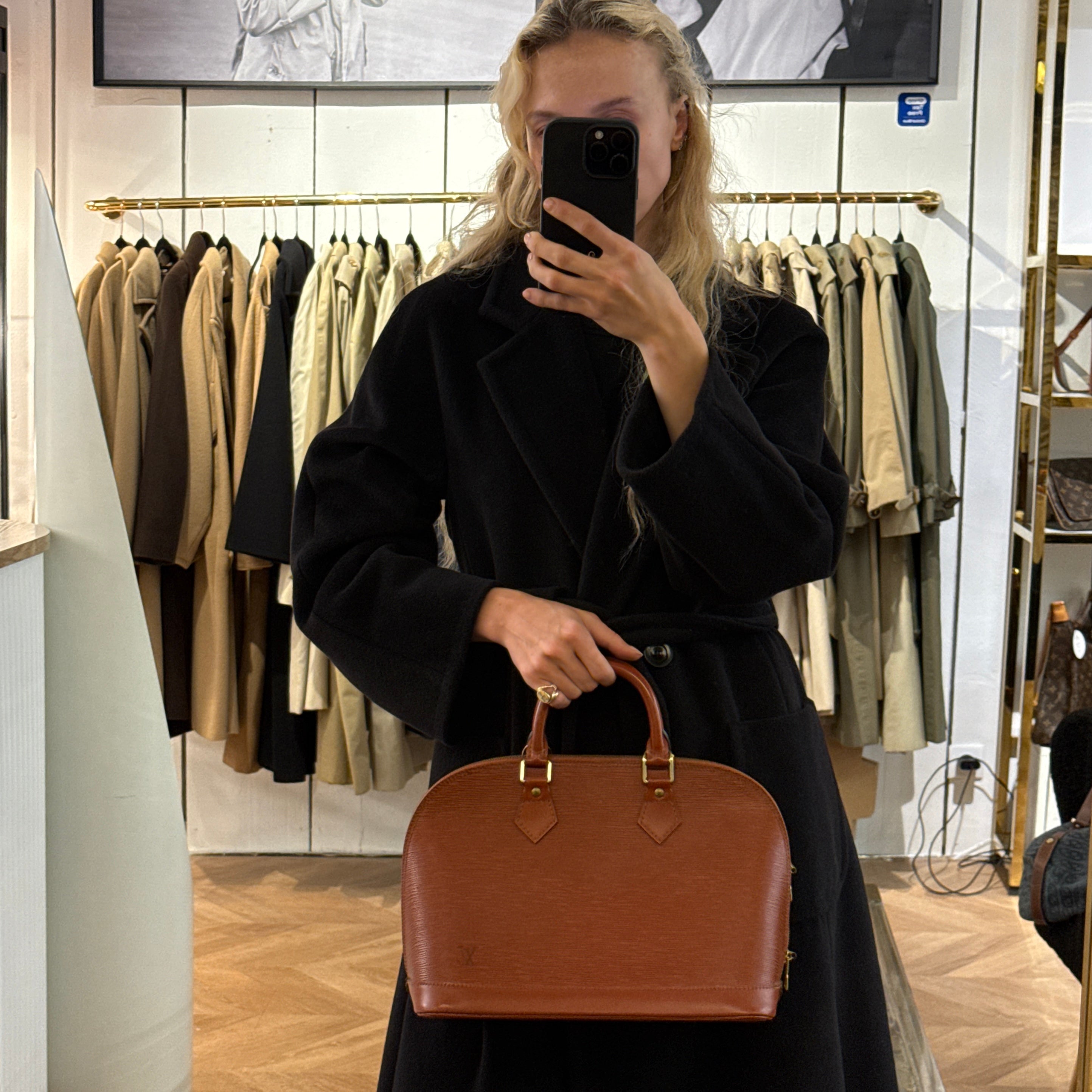 Sac LOUIS VUITTON Alma cuir épi marron