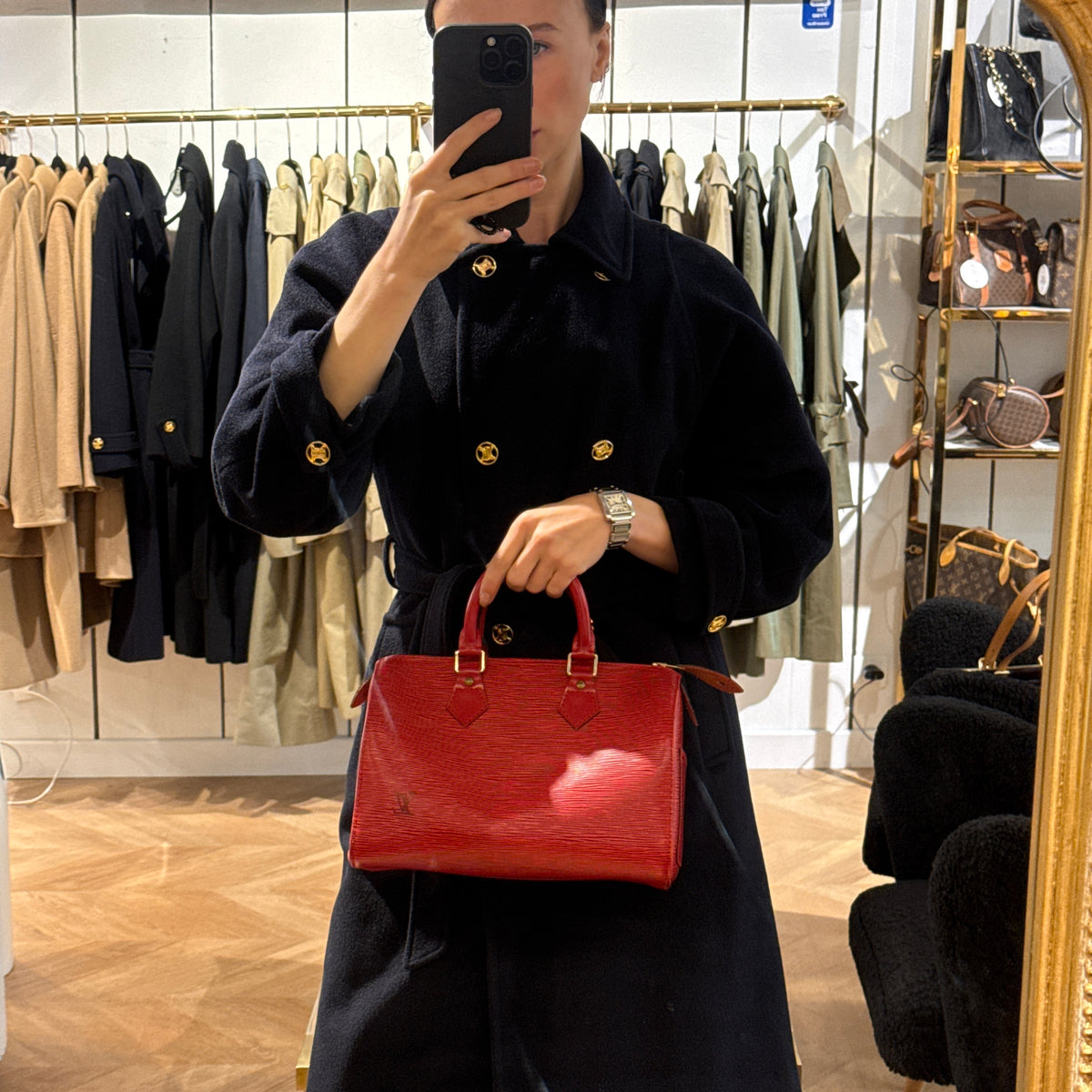 Vintage 1994 red Epi leather LOUIS VUITTON Speedy 25 bag