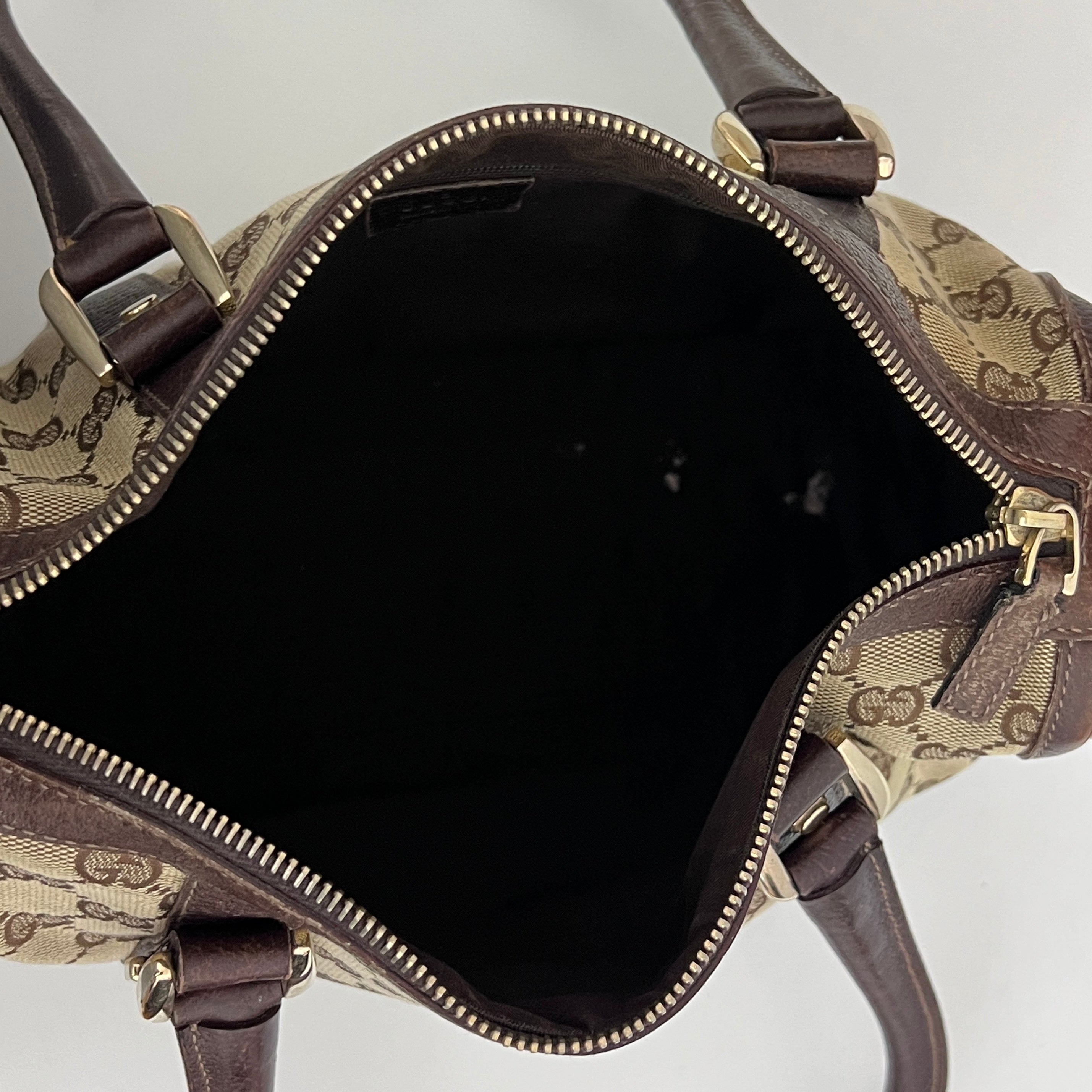 Sac GUCCI Mini Abbey Boston toile et cuir marron
