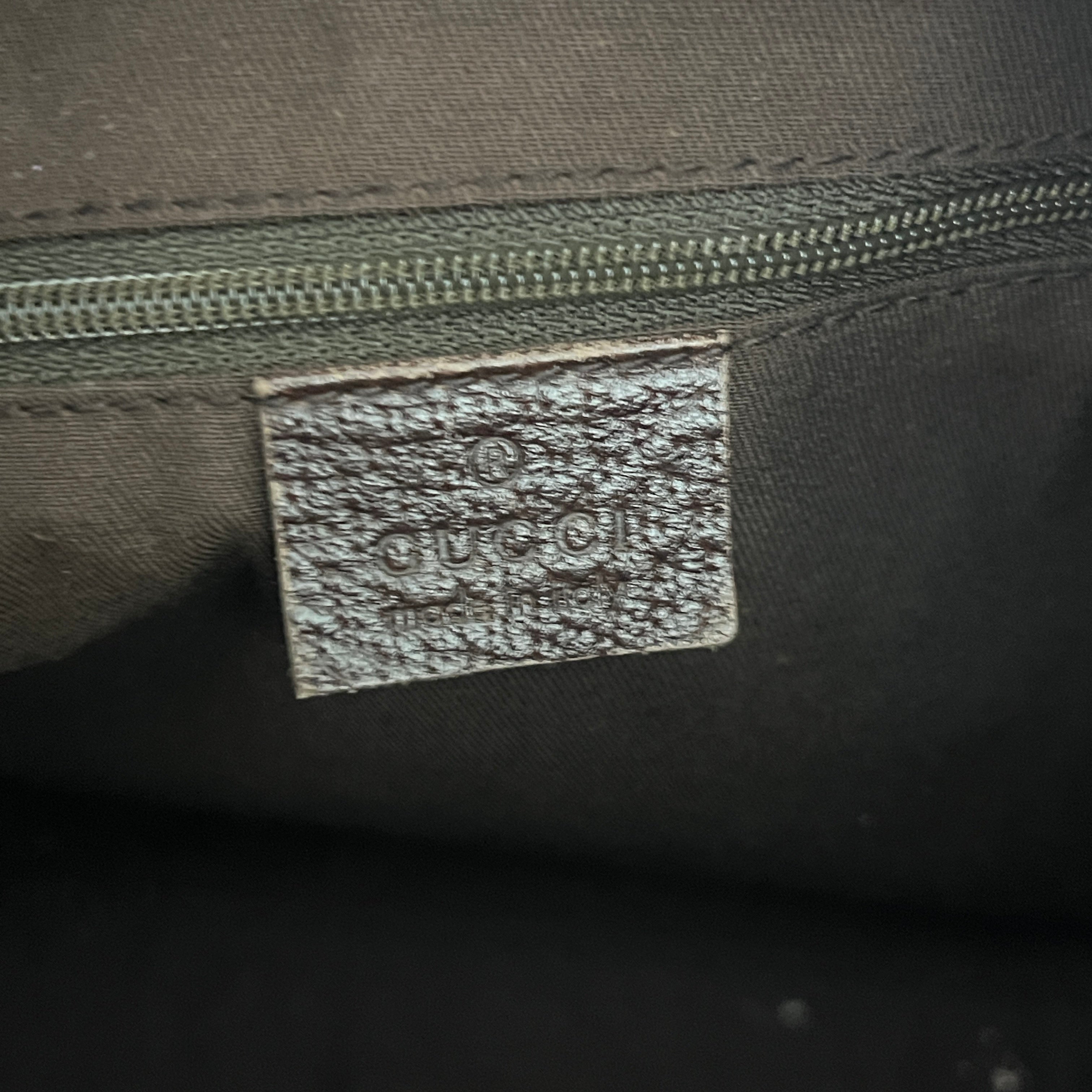 Sac GUCCI Mini Abbey Boston toile et cuir marron
