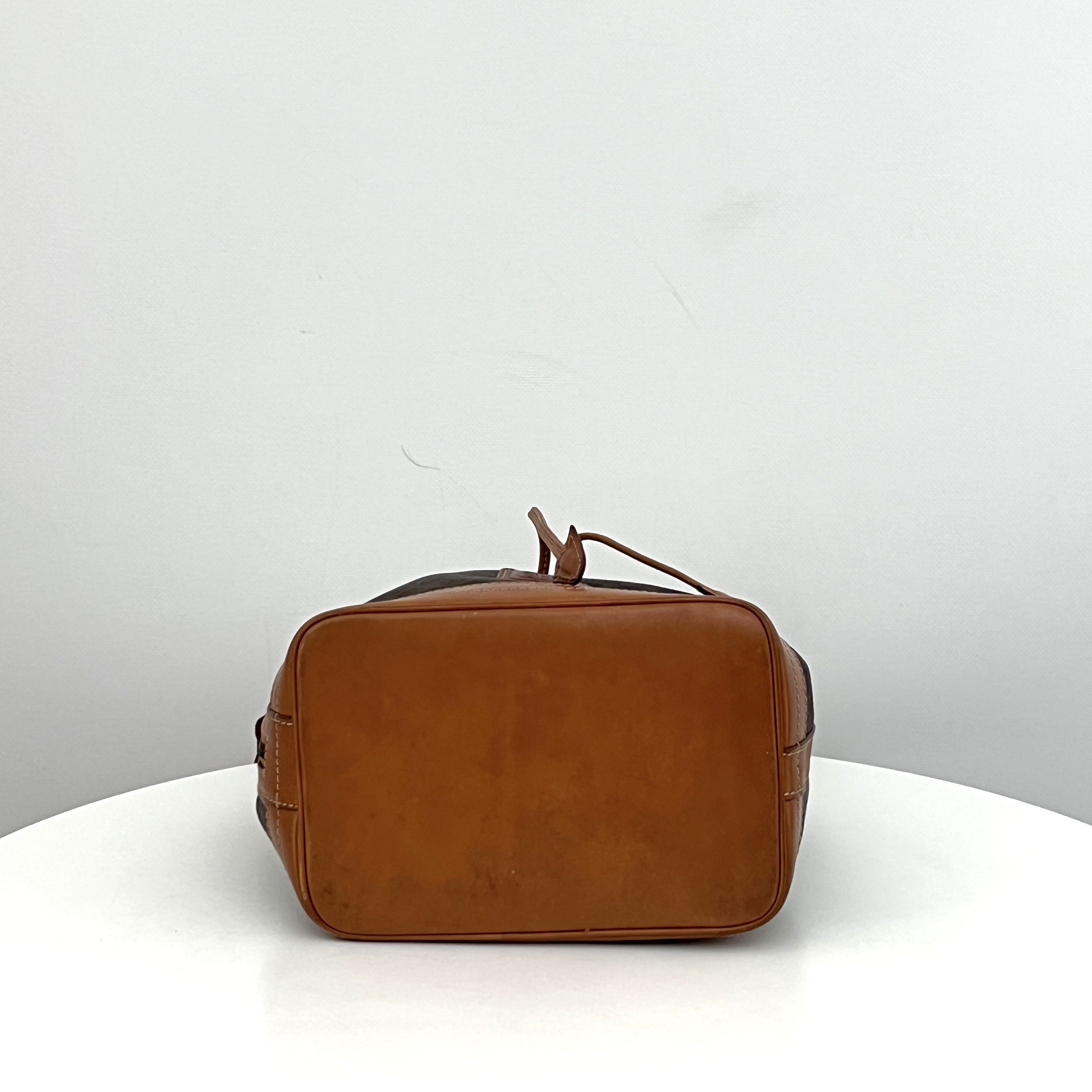 Sac à bandoulière CELINE Seau toile et cuir marron