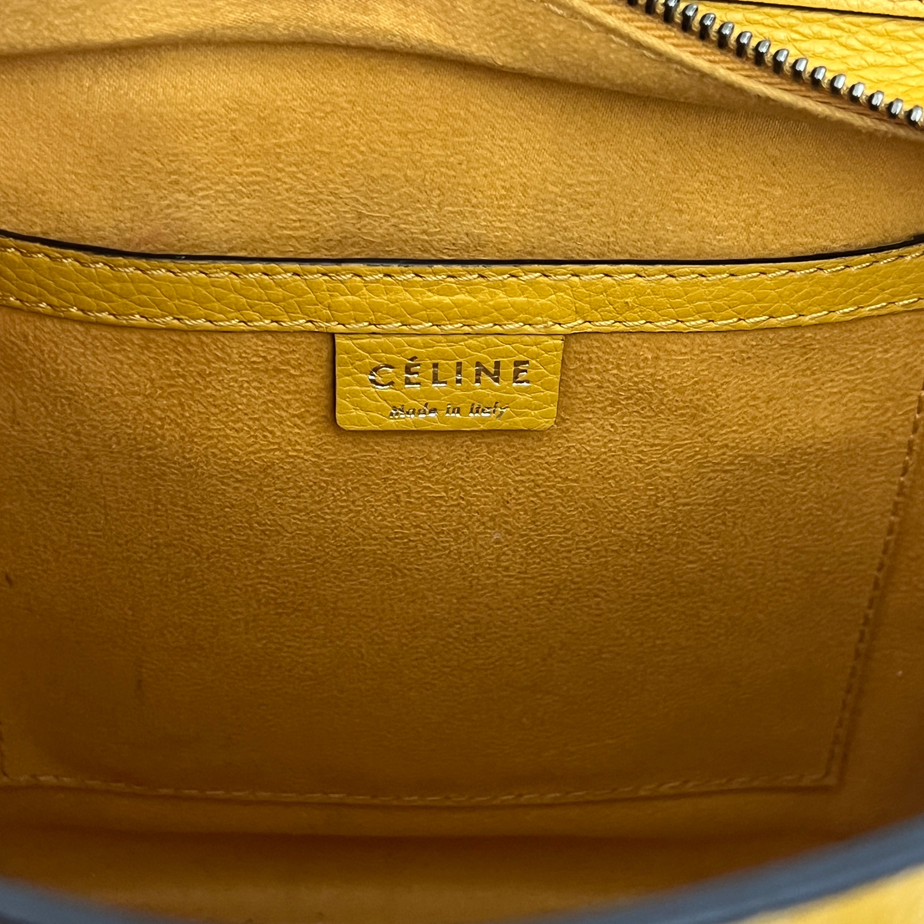 Sac à bandoulière CELINE Nano Luggage cuir jaune