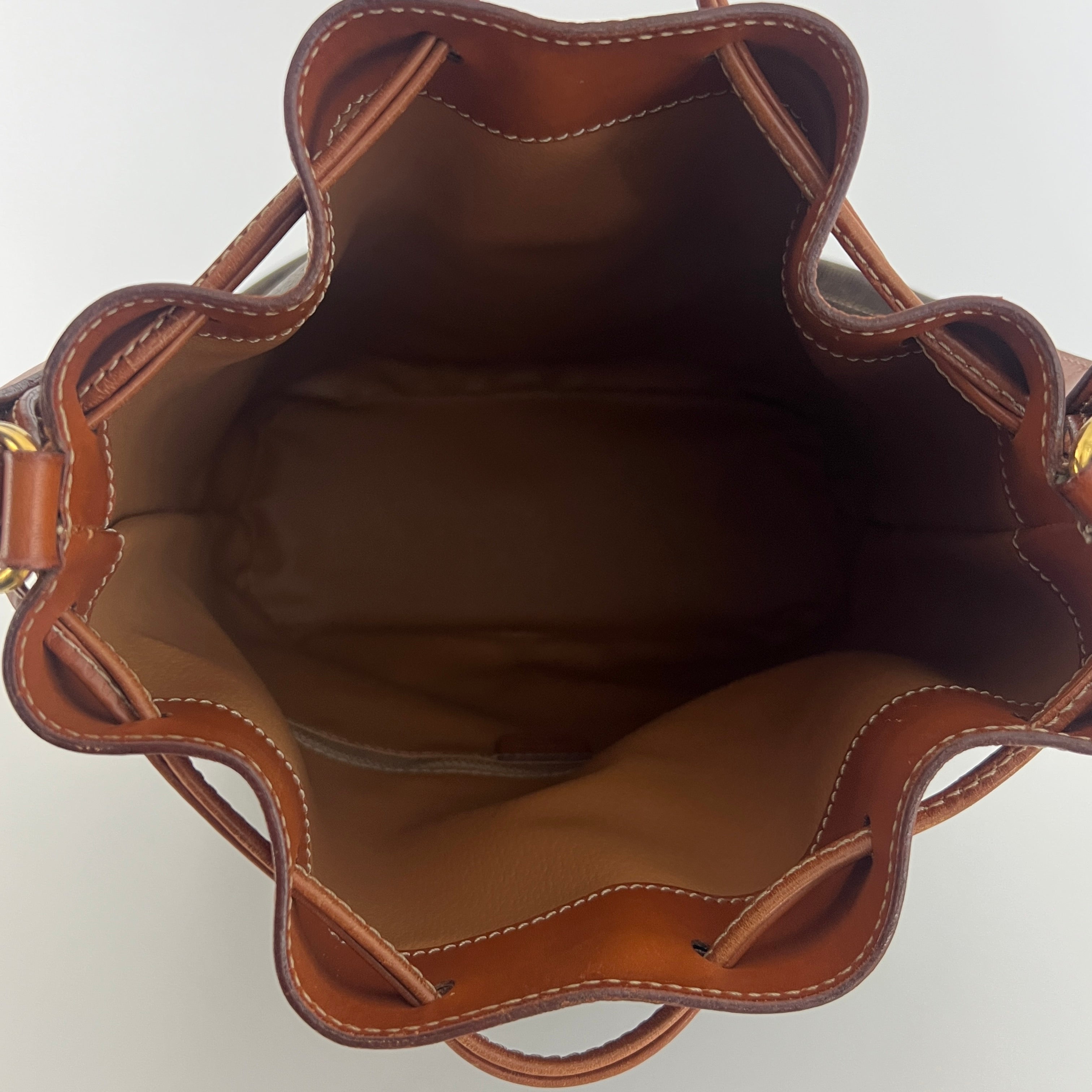 Sac à main CELINE Seau toile et cuir marron