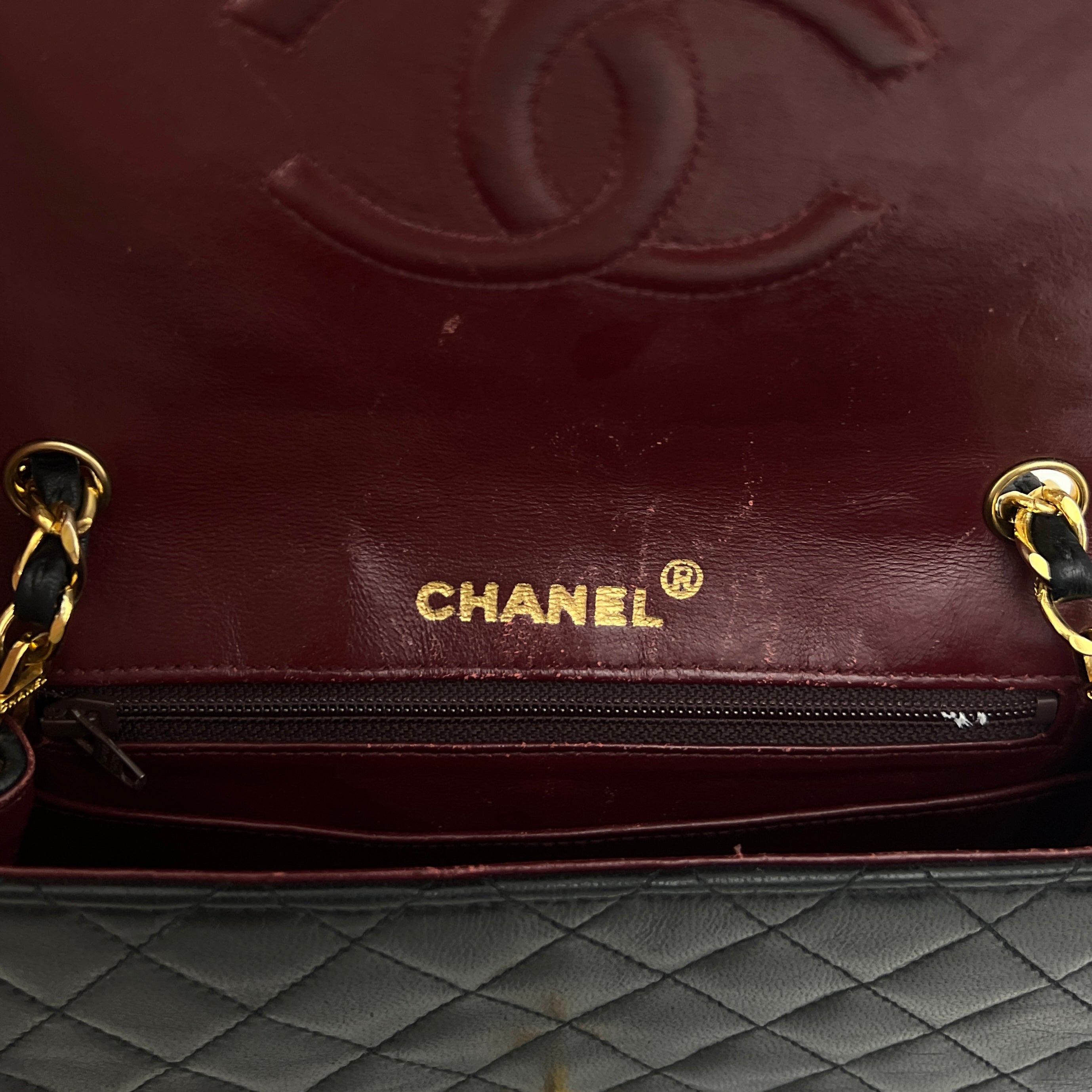 CHANEL Demi Lune shoulder bag in black lambskin