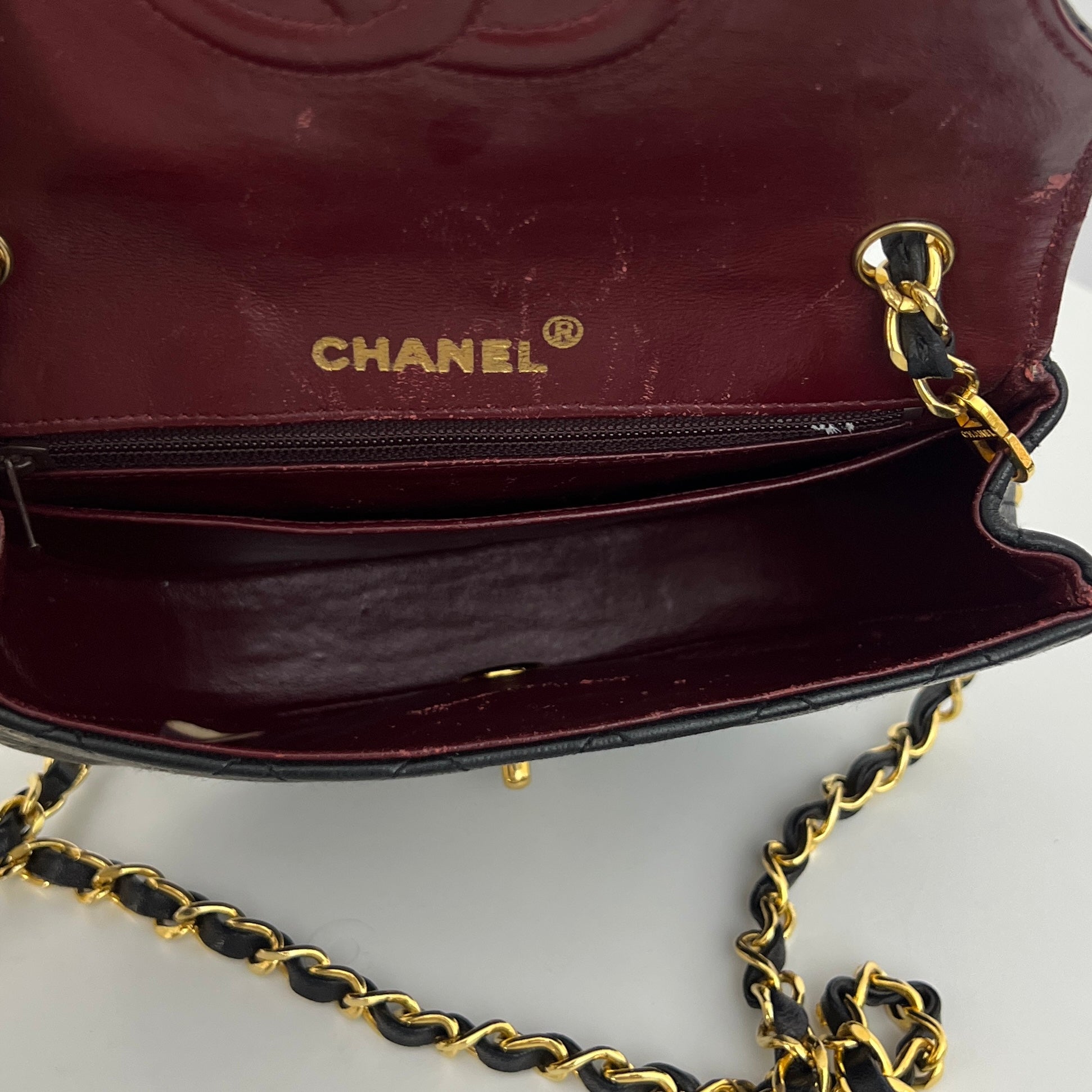 CHANEL Demi Lune shoulder bag in black lambskin
