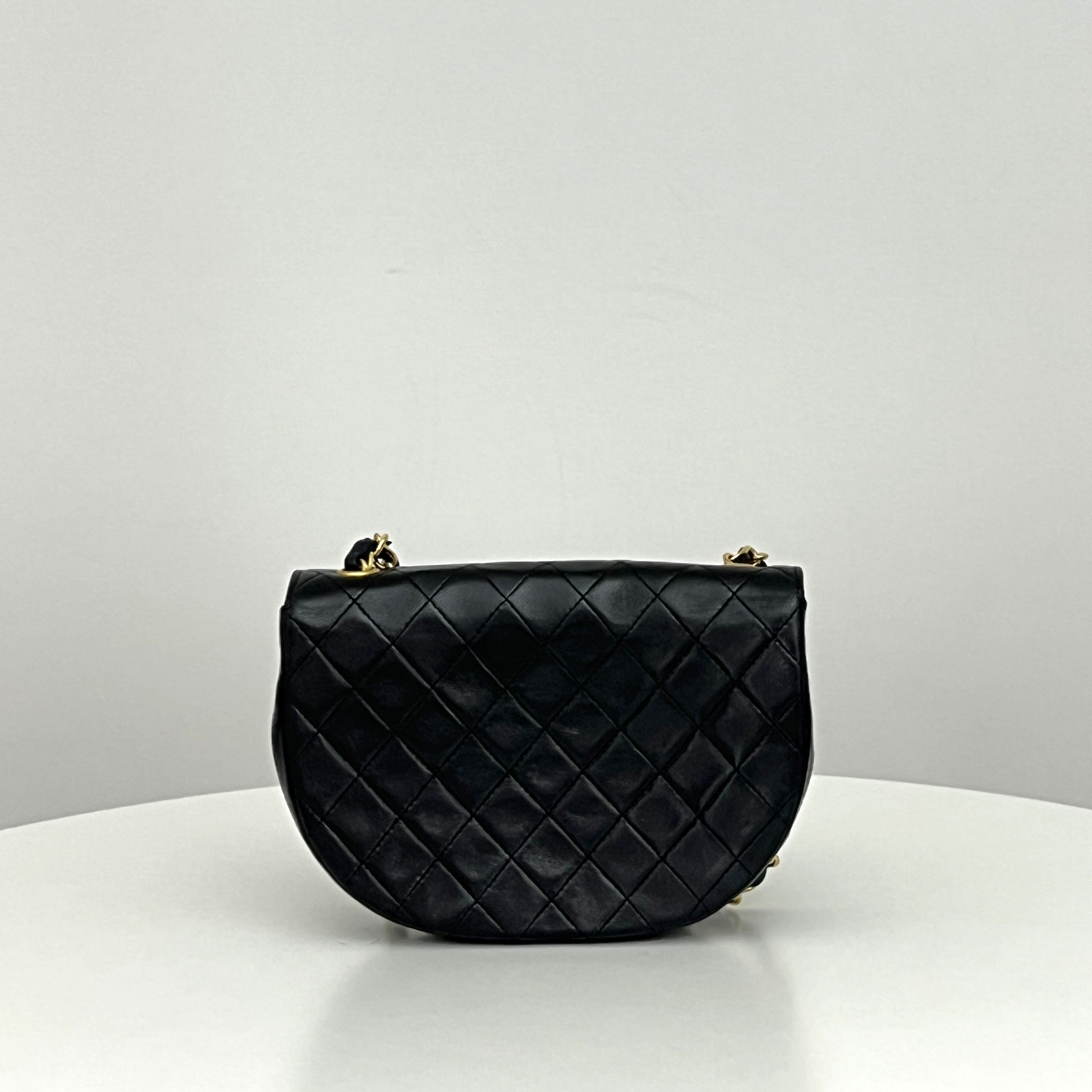 CHANEL Demi Lune shoulder bag in black lambskin