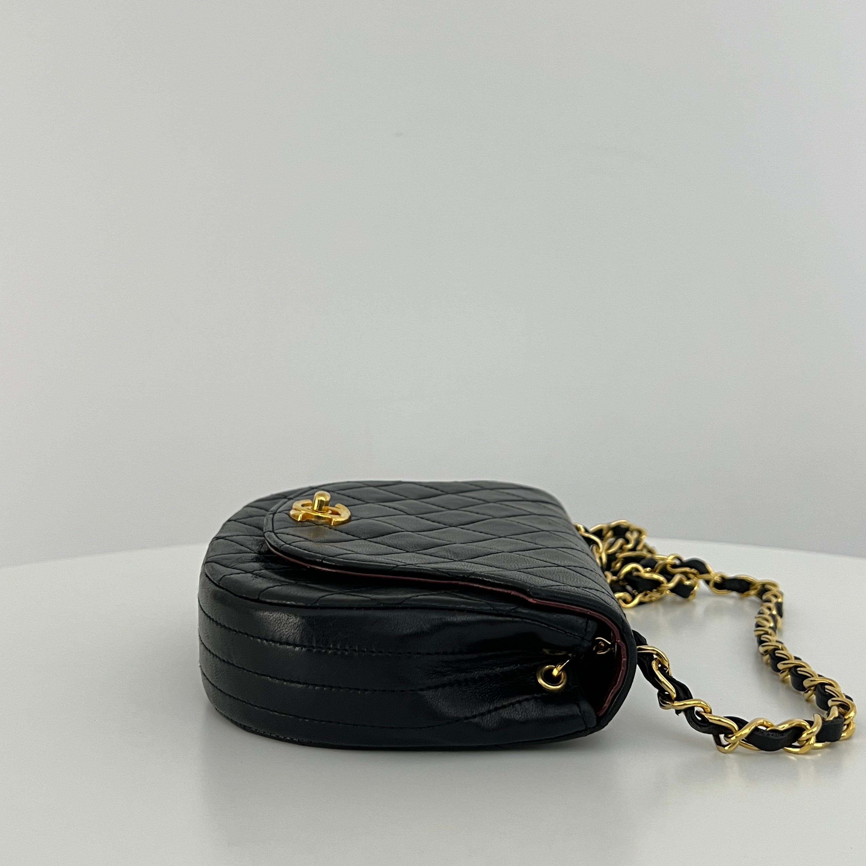 CHANEL Demi Lune shoulder bag in black lambskin