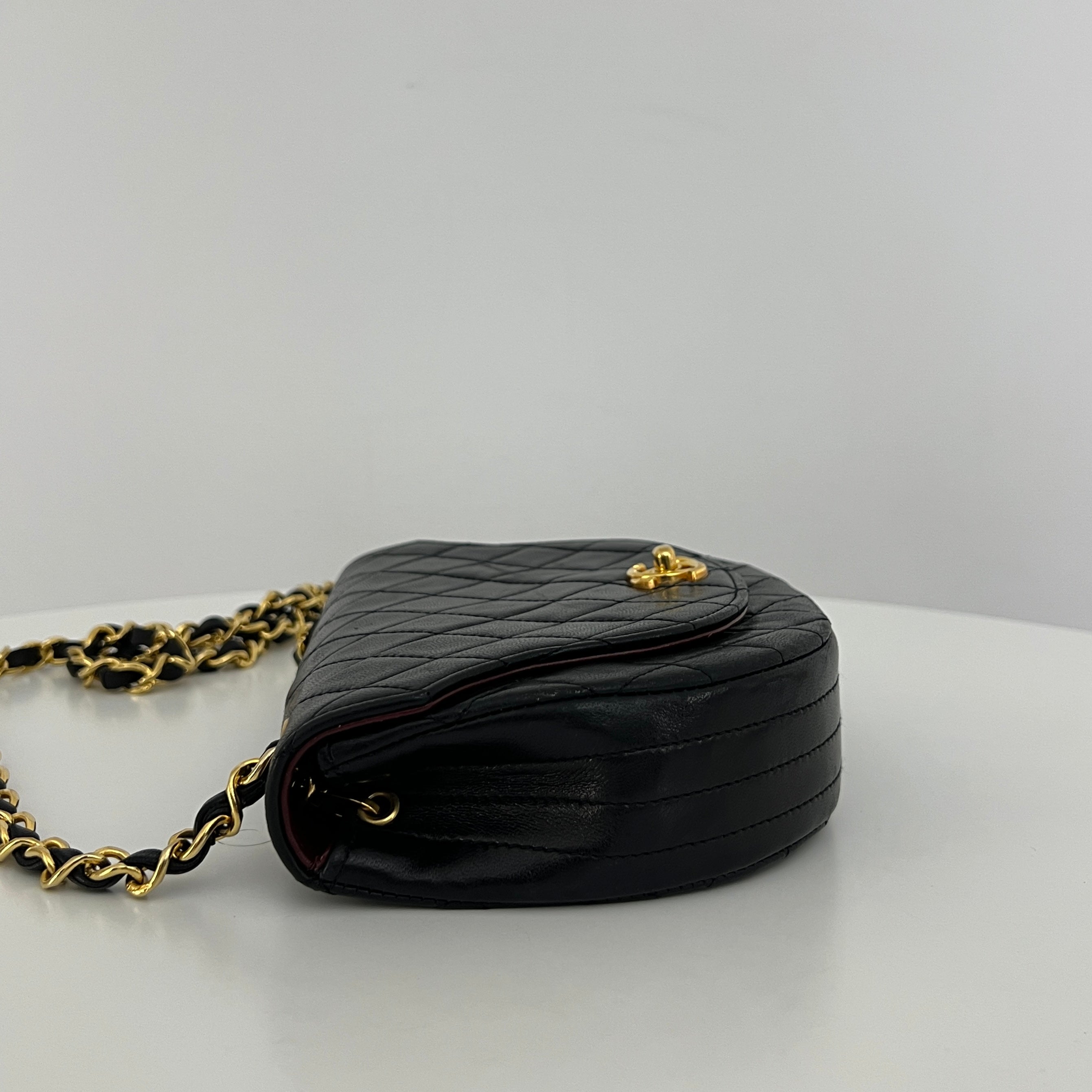 CHANEL Demi Lune shoulder bag in black lambskin