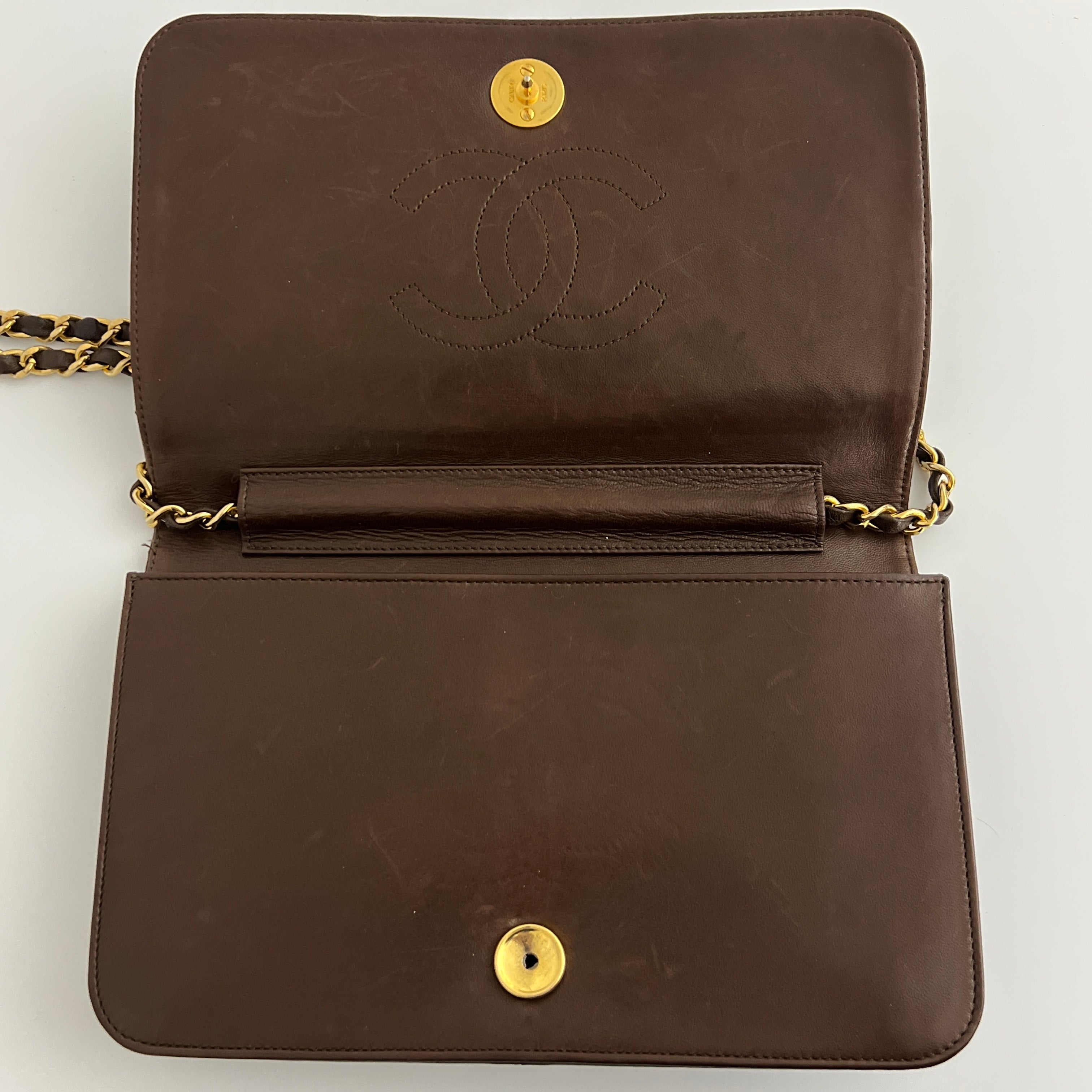 CHANEL Timeless WOC Small brown lambskin handbag