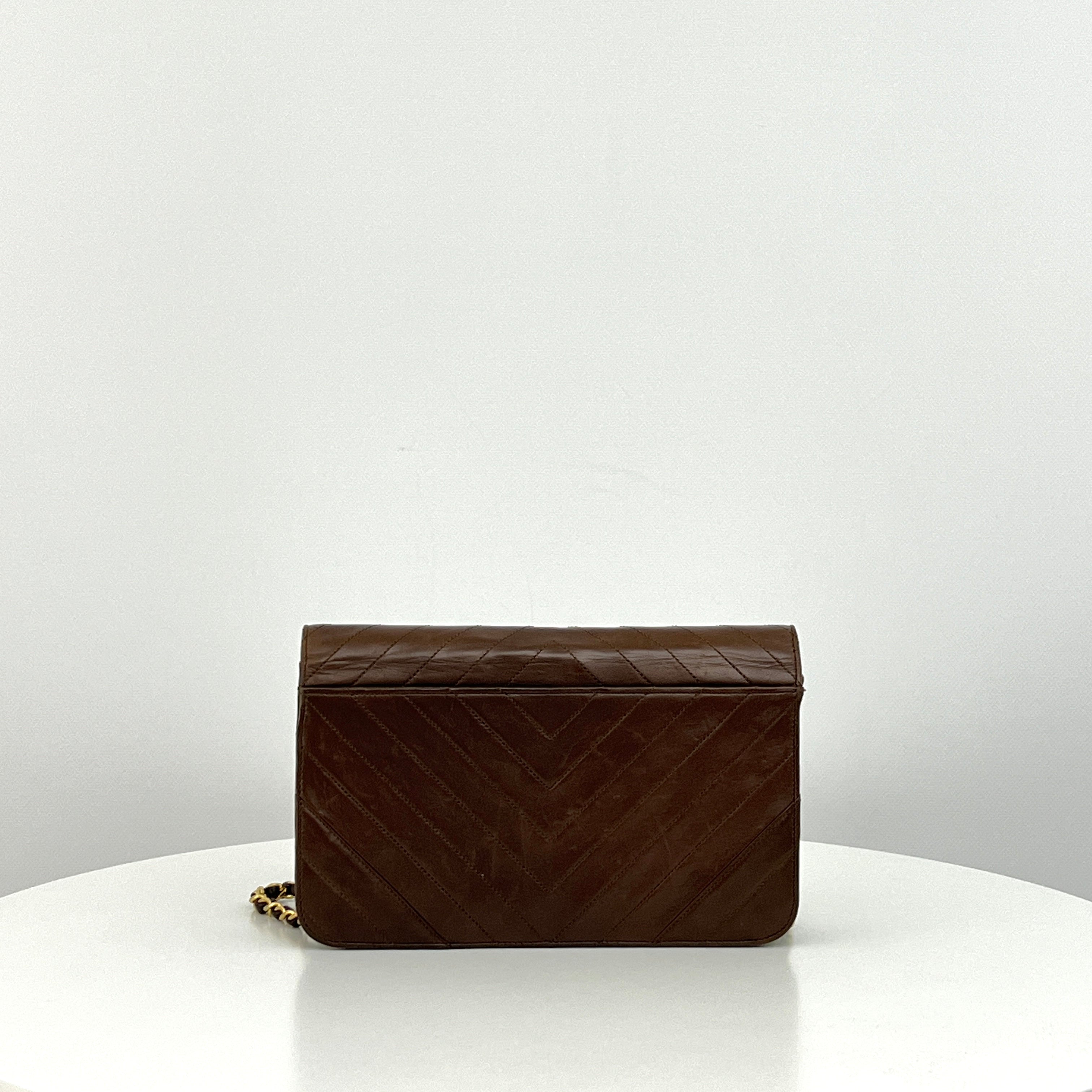 CHANEL Timeless WOC Small brown lambskin handbag