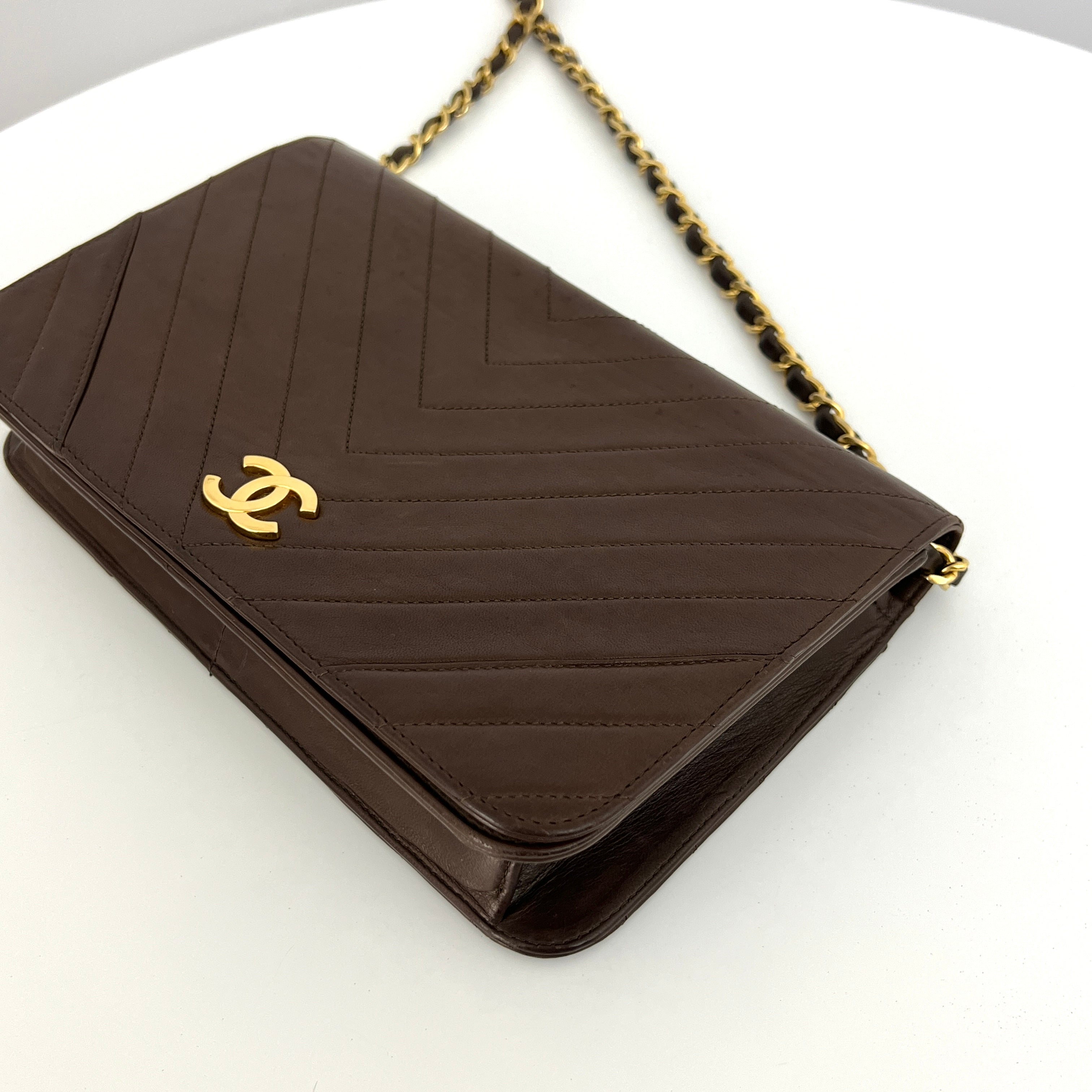 CHANEL Timeless WOC Small brown lambskin handbag