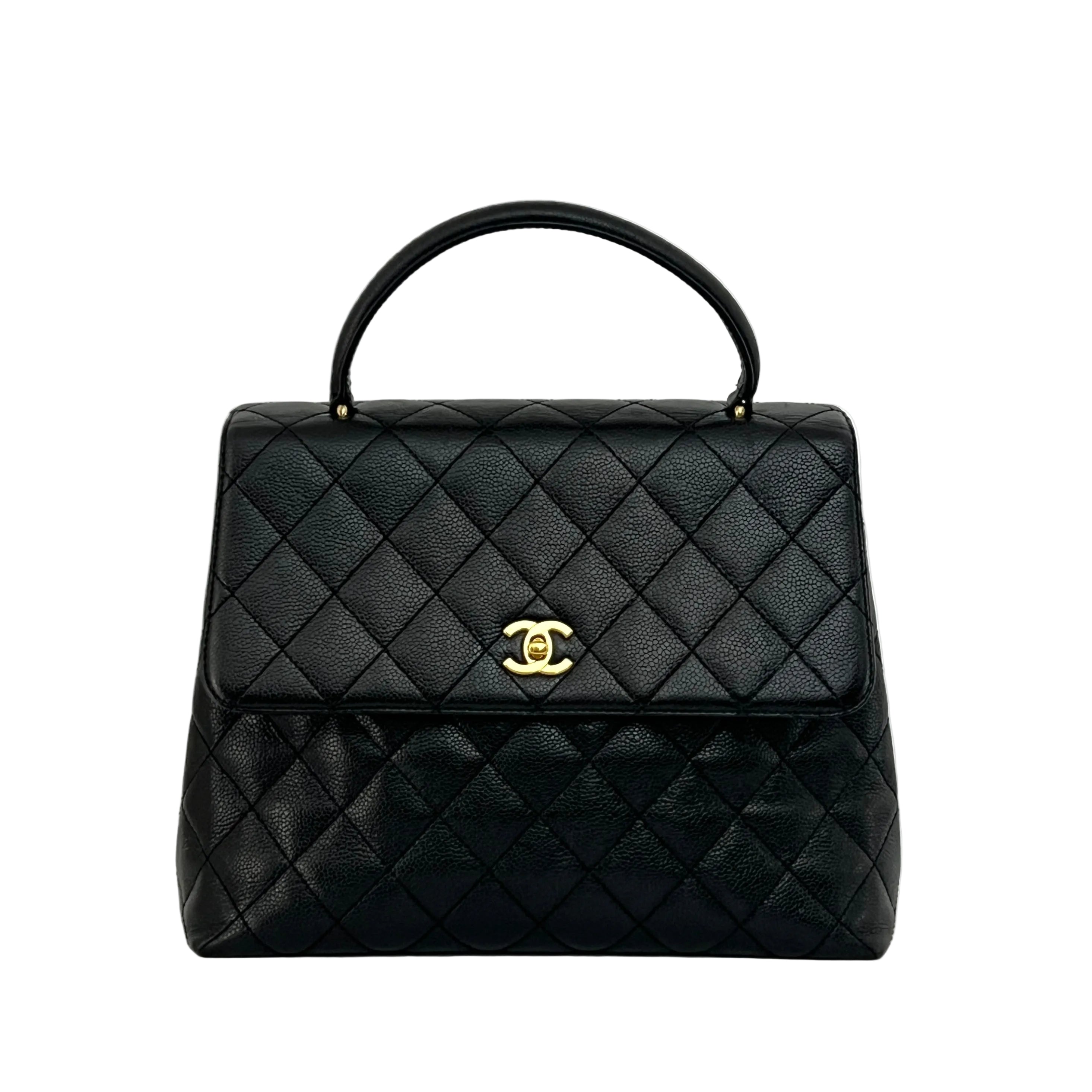 Sac à main CHANEL Top Handle cuir caviar noir