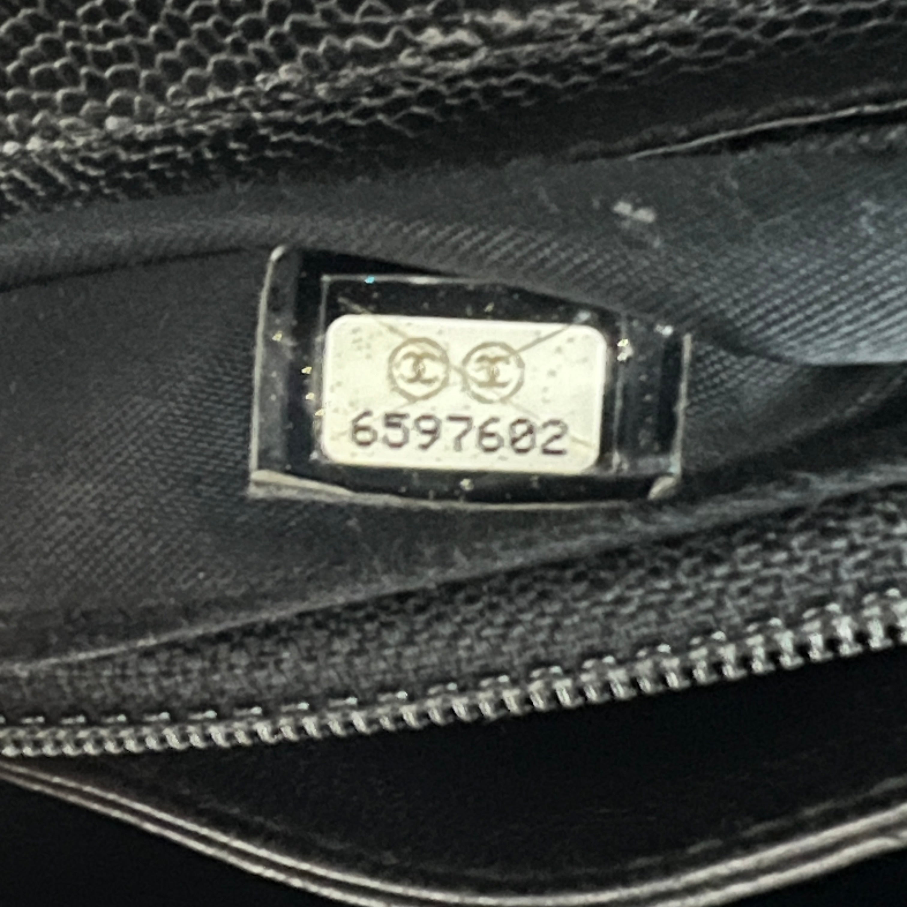 CHANEL Top Handle handbag in black caviar leather