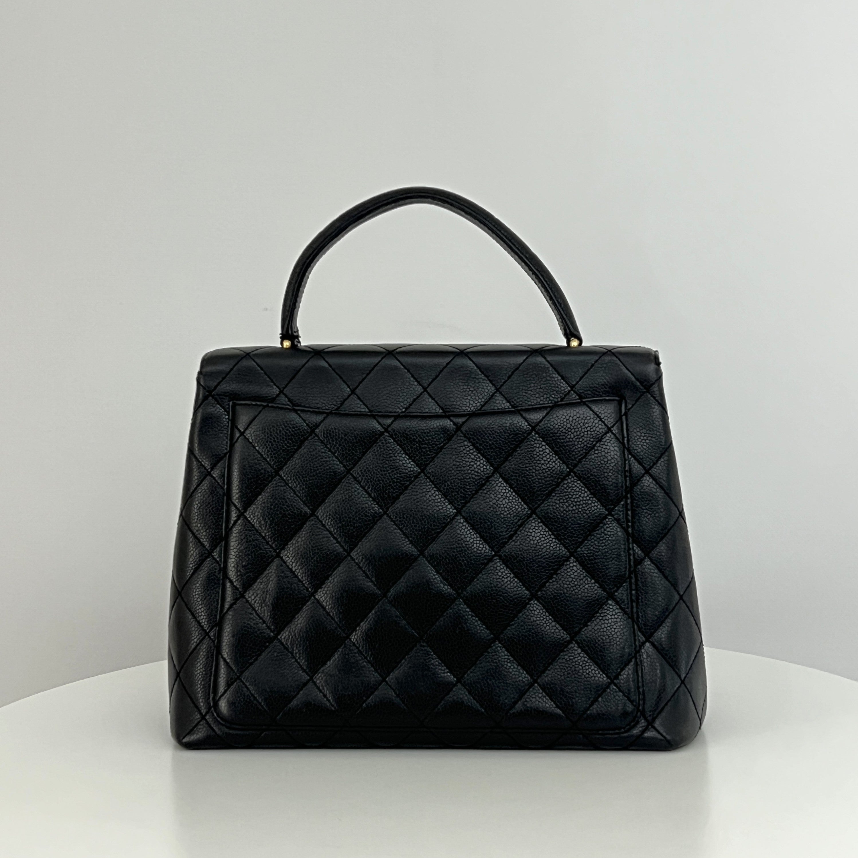 CHANEL Top Handle handbag in black caviar leather