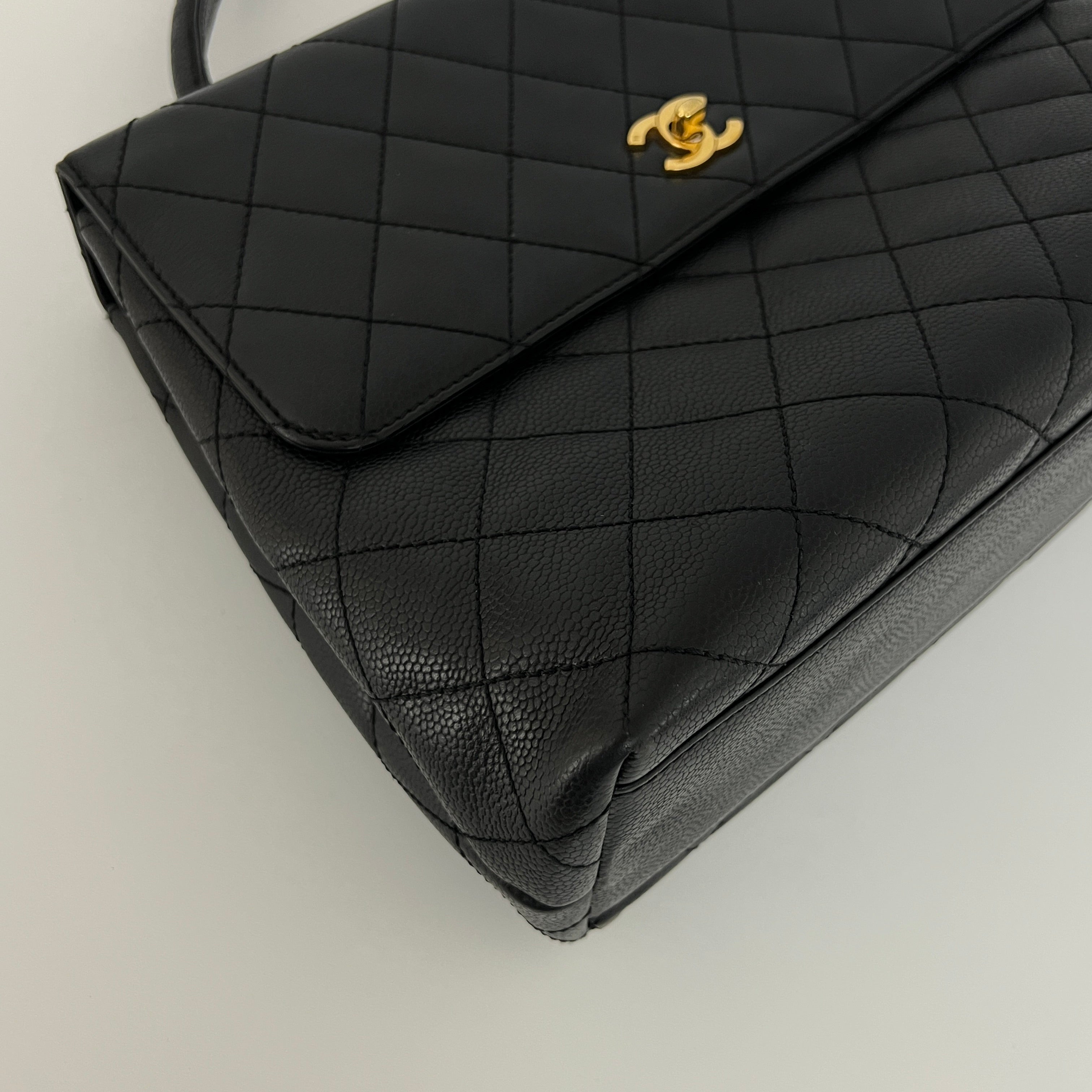 CHANEL Top Handle handbag in black caviar leather